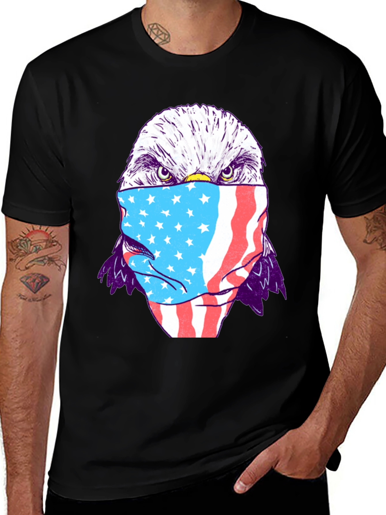 Variant 26 of Eagle USA Flag Mask T-Shirt