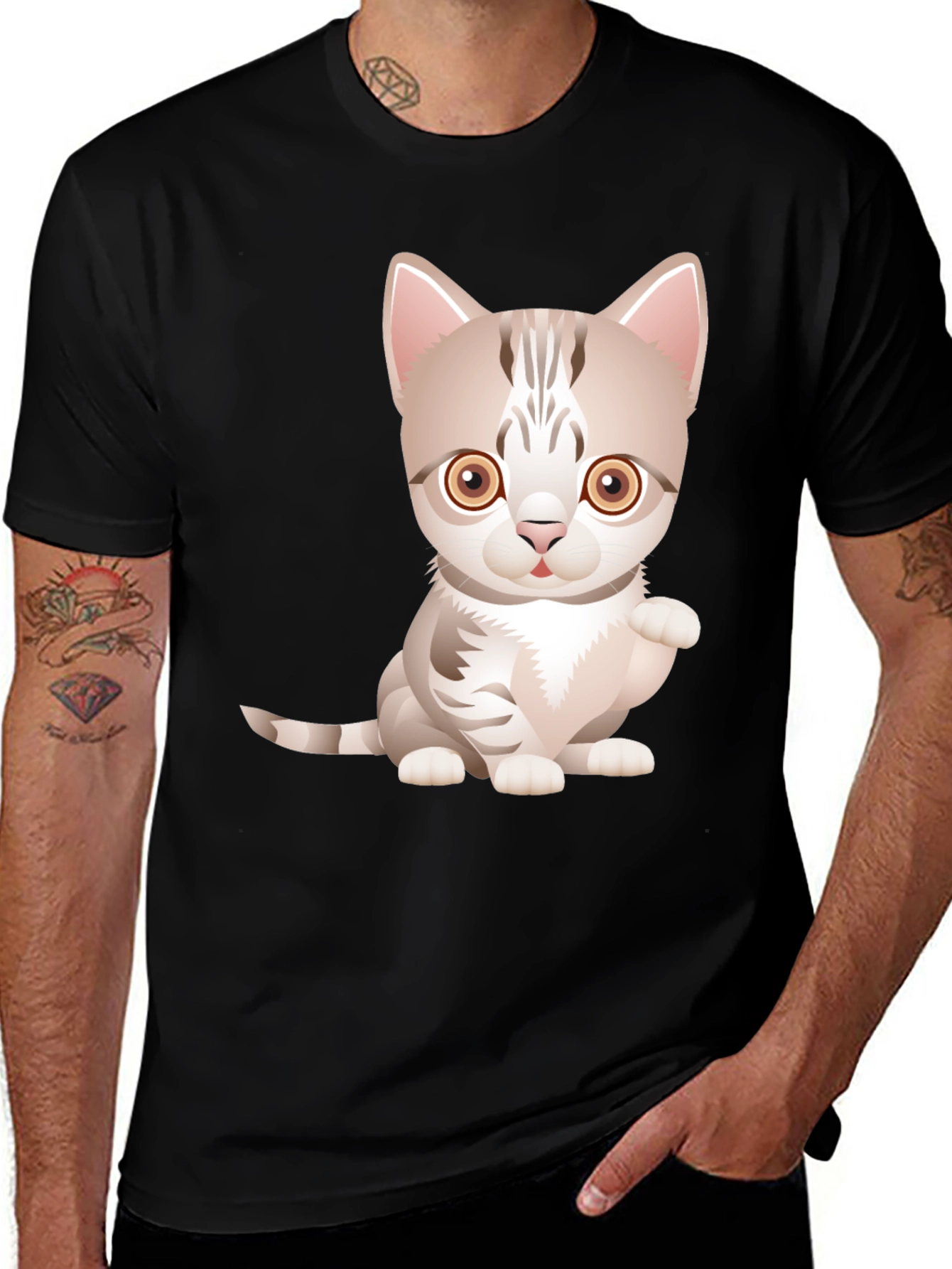 Variant 11 of Cute Kitten Graphic Tee - Soft Cotton Blend