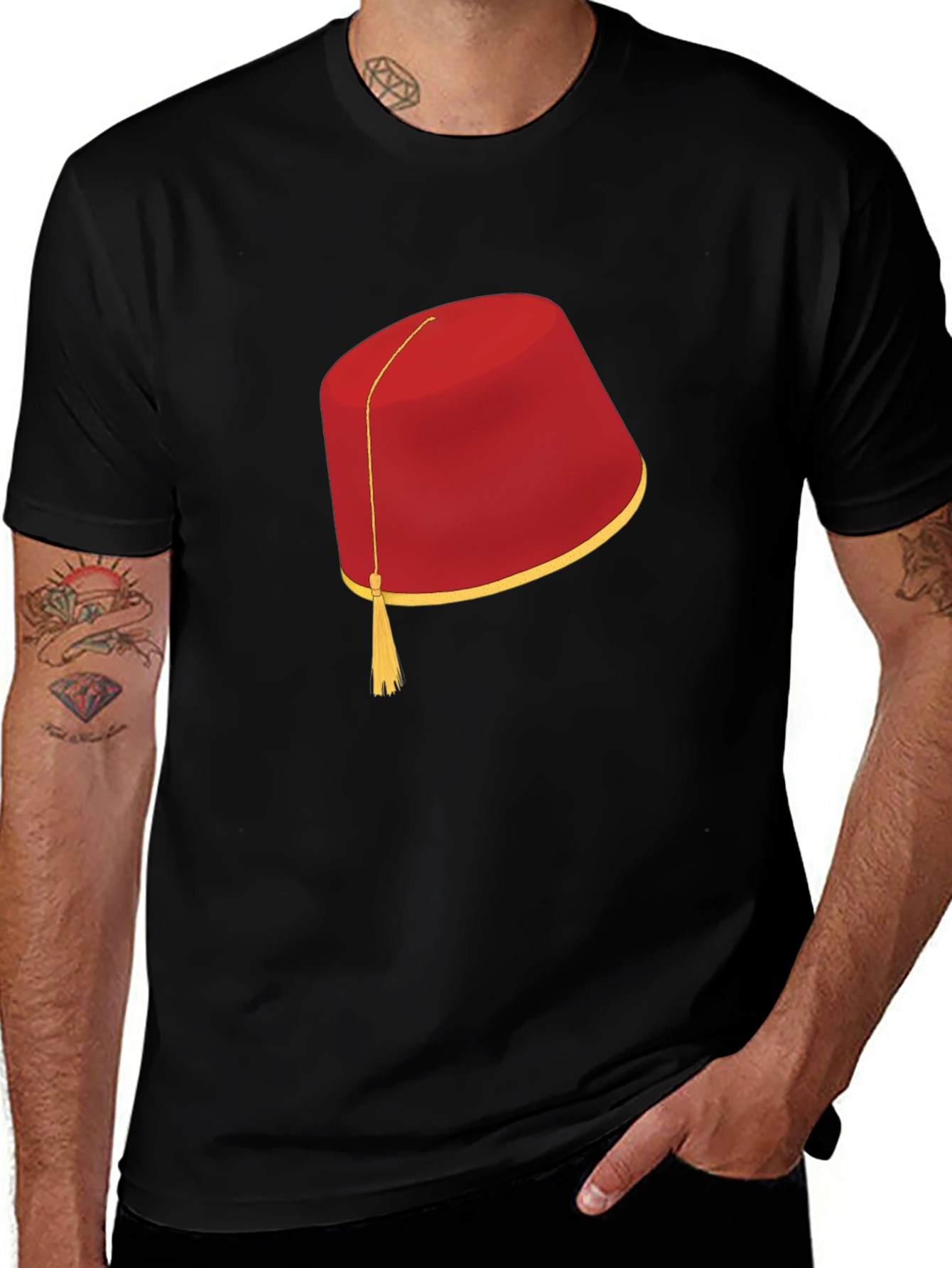 Variant 24 of Fez Hat Graphic T-Shirt - Novelty Apparel