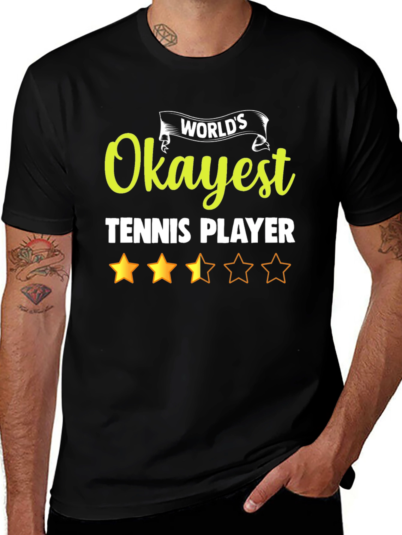 Variant 8 of World's Okayest Tennis Player Graphic Tee