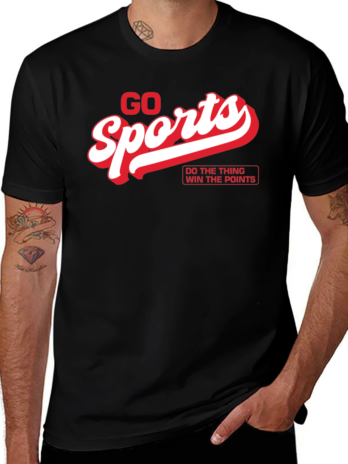 Variant 9 of Go Sports Black T-Shirt - Do The Thing Win The Points