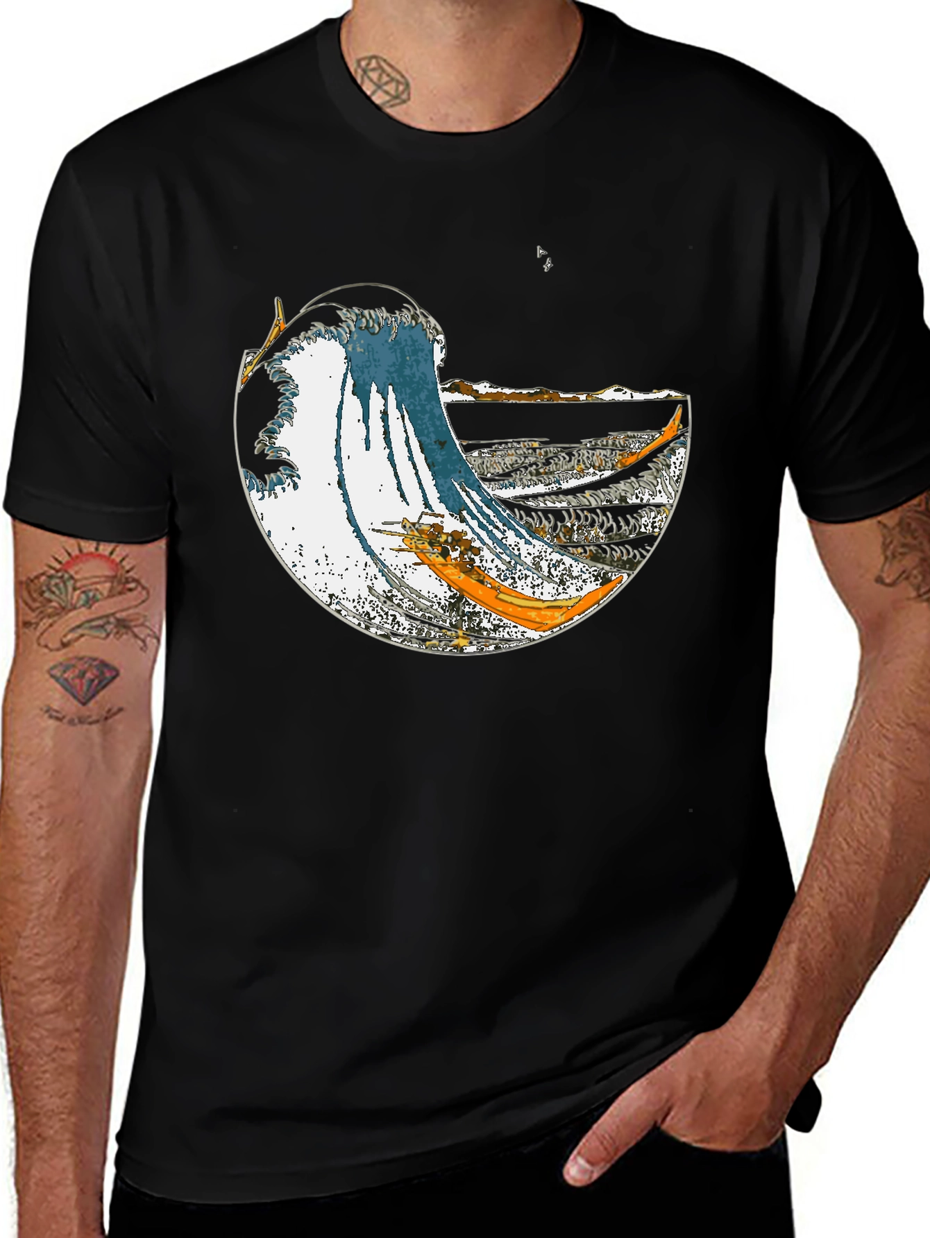 Variant 20 of Great Wave Graphic T-Shirt - Artistic Casual Wear