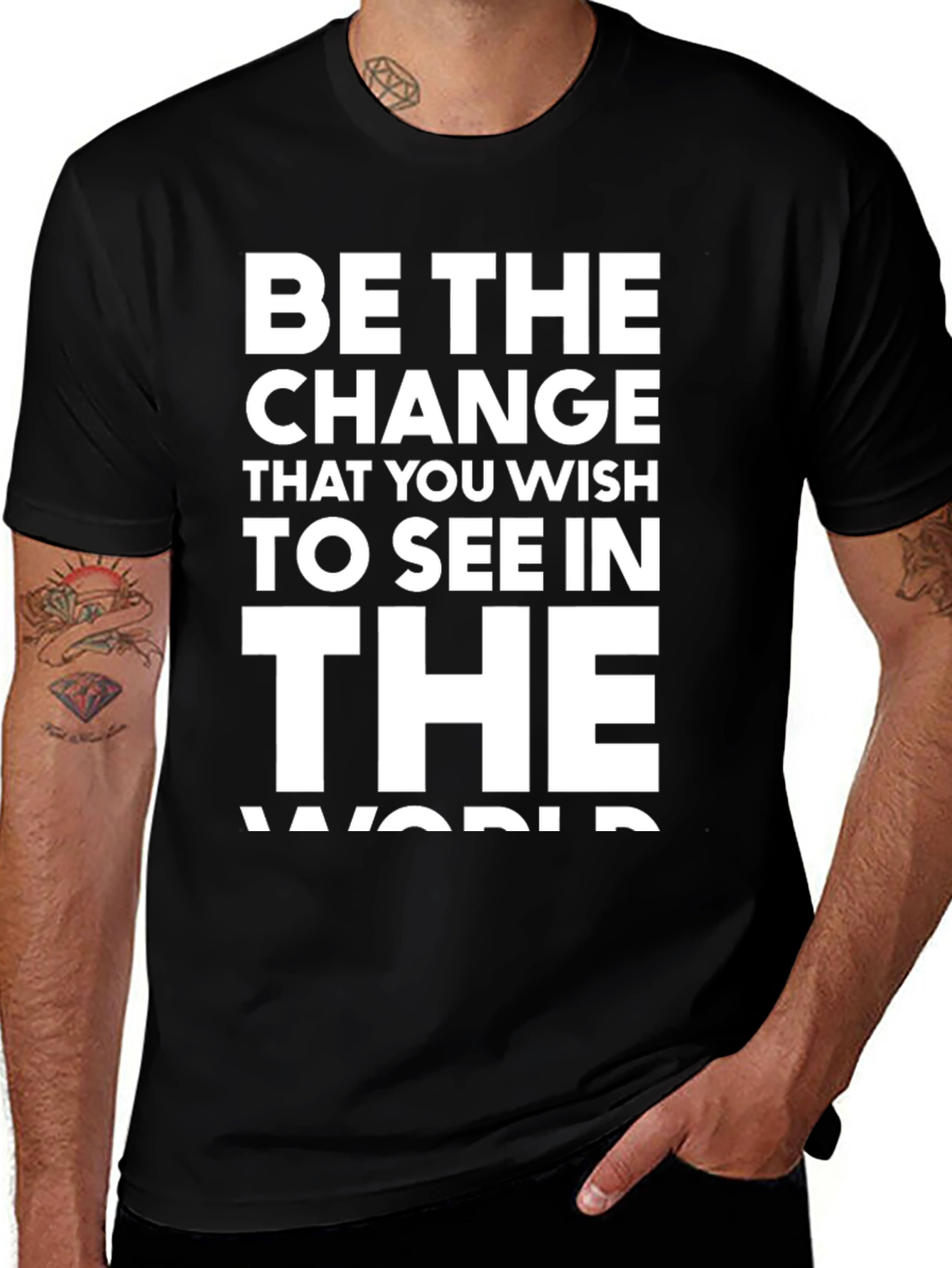 Variant 15 of Be the Change T-Shirt - Inspirational Graphic Tee