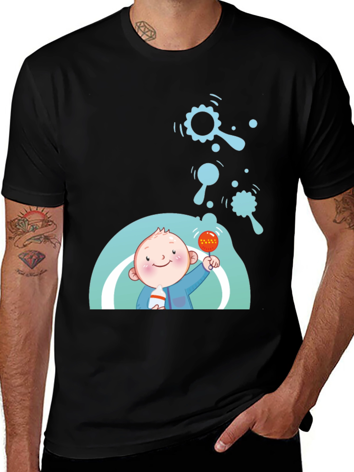 Cute Baby Graphic T-Shirt - Black