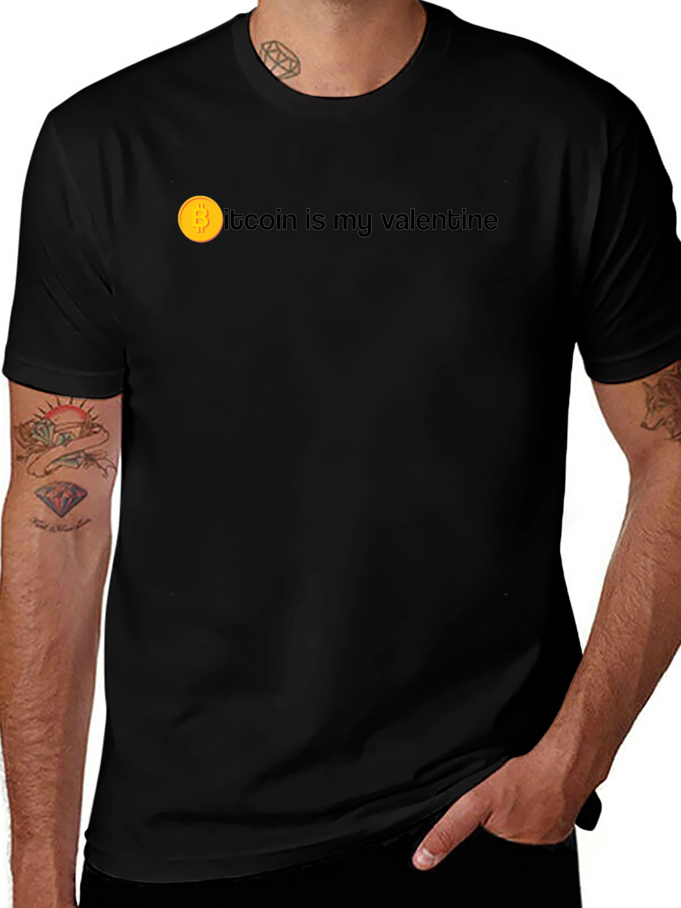 Variant 24 of Bitcoin Valentine Black T-Shirt - Crypto Lover Gift