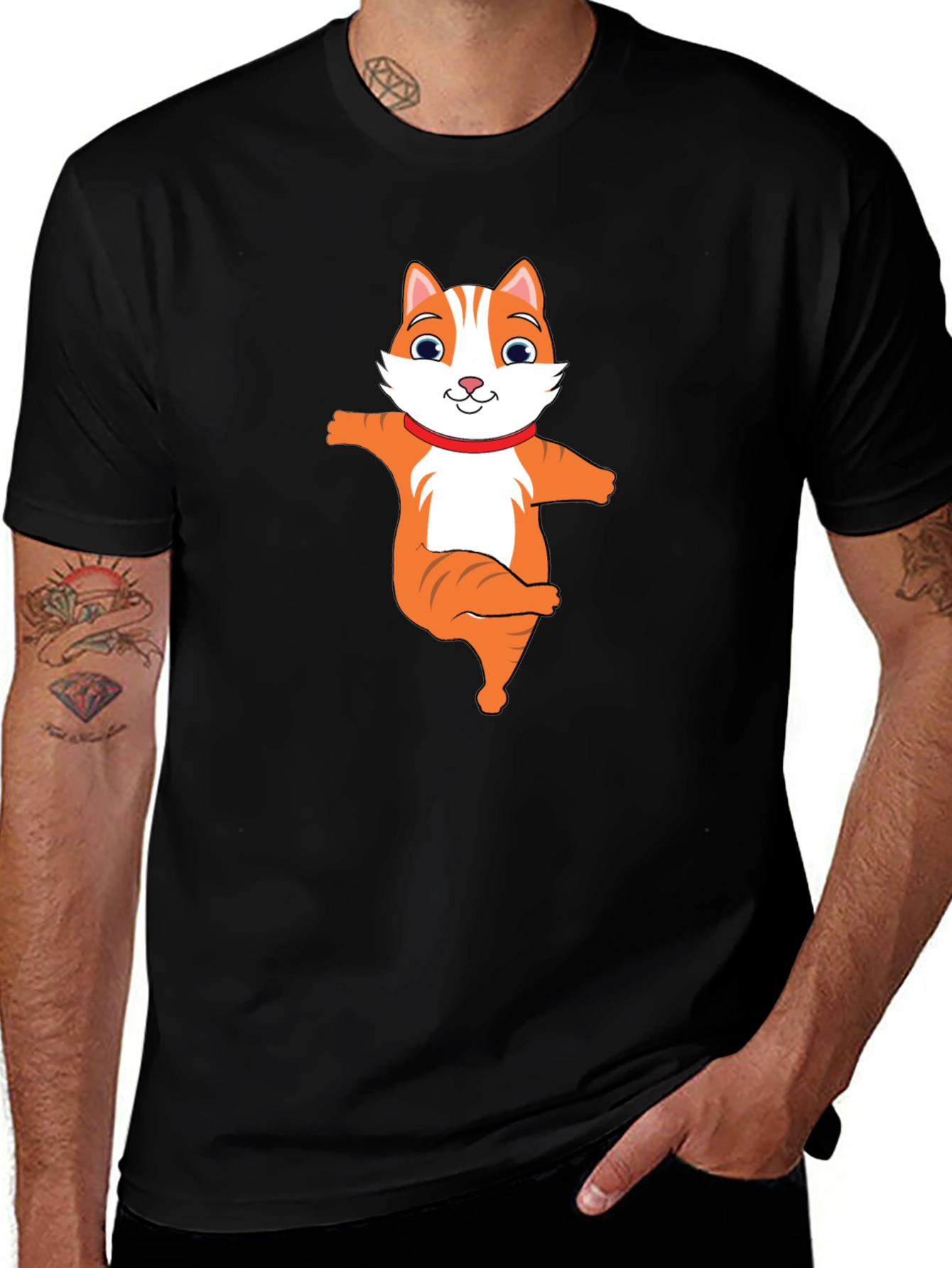 Variant 25 of Cute Cat Yoga Pose Graphic Tee - Black Unisex T-Shirt