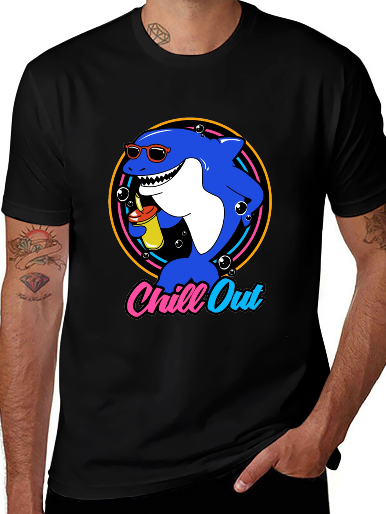Variant 30 of Chill Out Shark Graphic T-Shirt