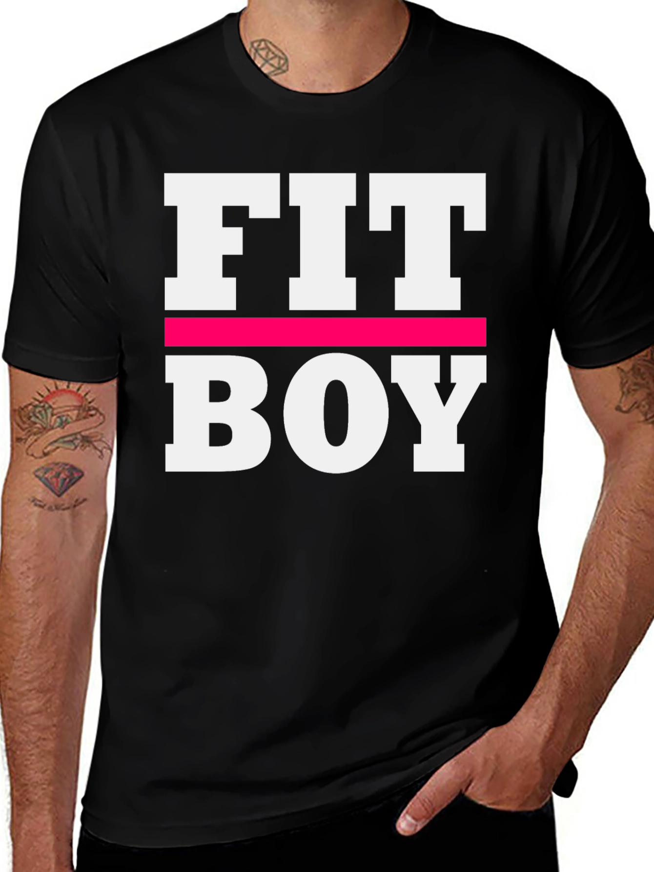 Variant 5 of Fit Boy Graphic Tee - Black