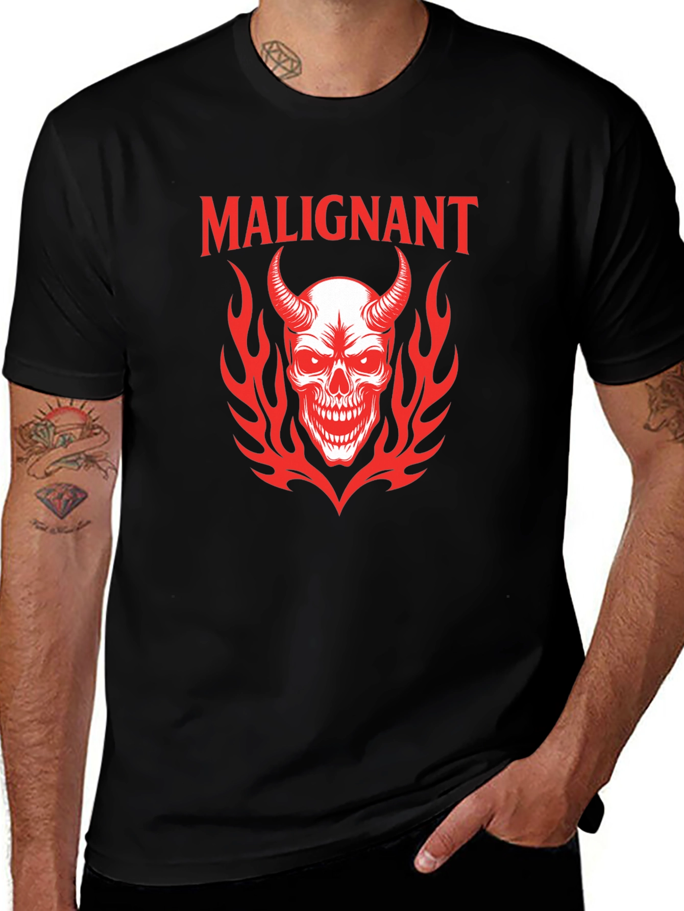 Variant 17 of Malignant Devil Skull Graphic T-Shirt