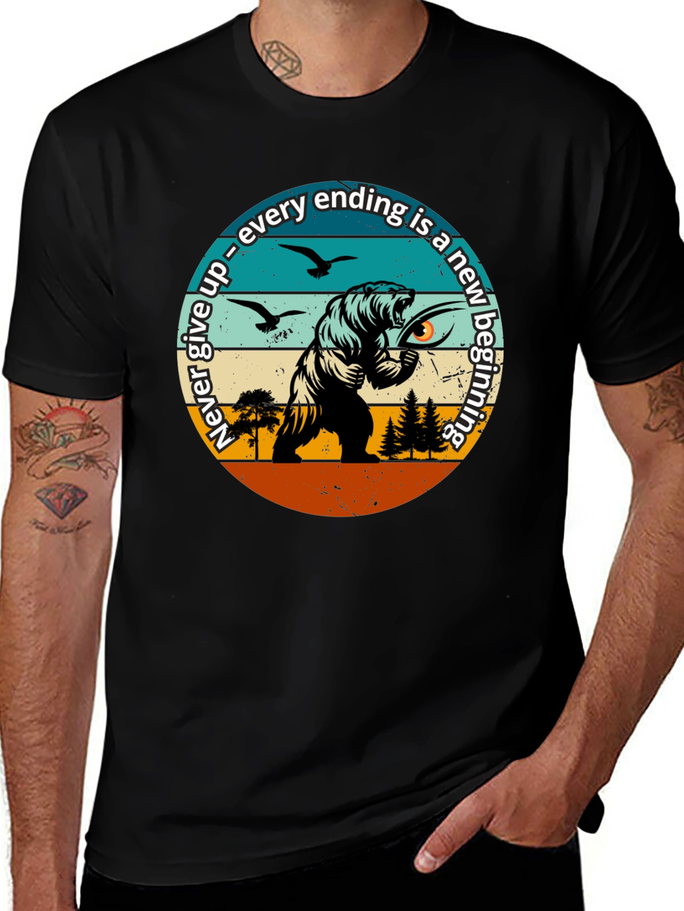 Variant 14 of Motivational Bear Graphic T-Shirt: New Beginnings
