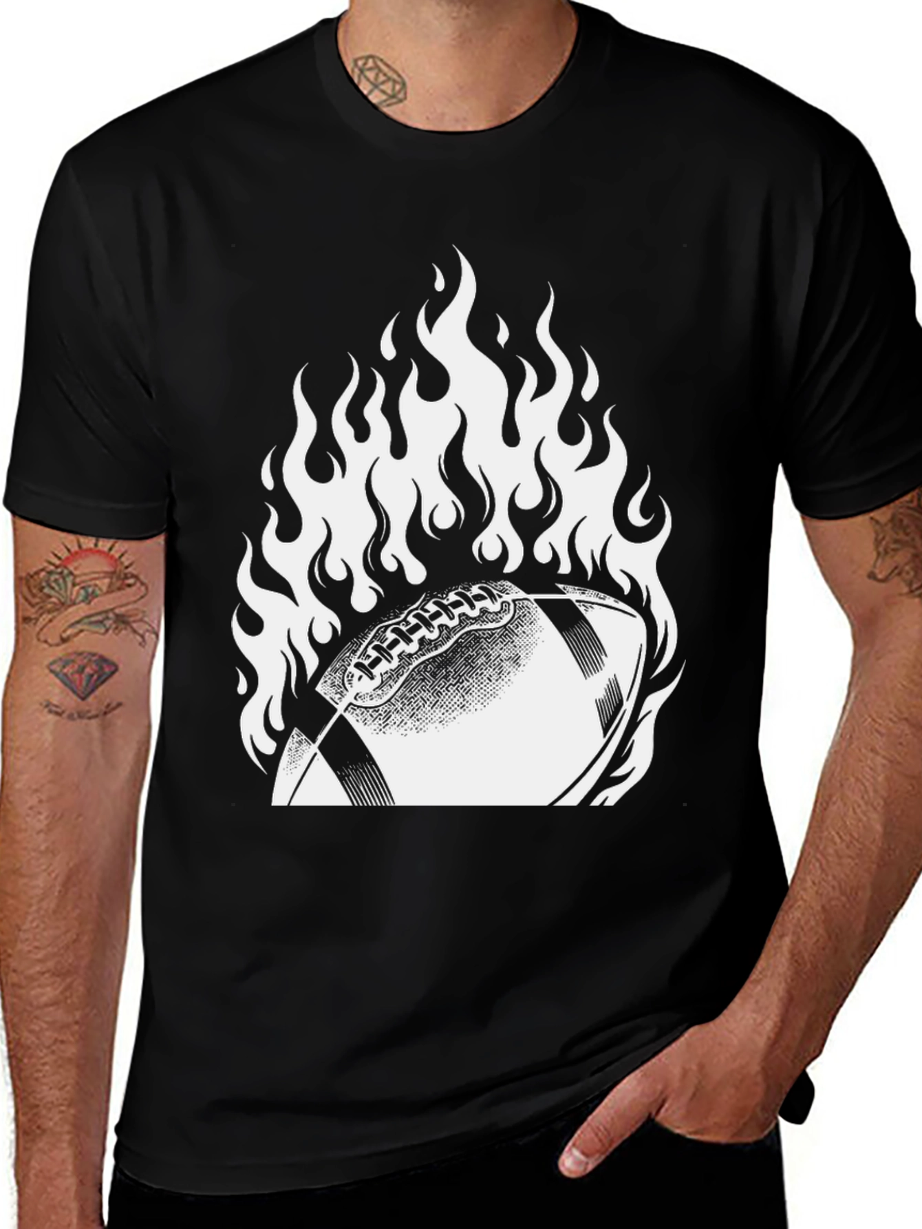 Variant 20 of Fiery Football Graphic Tee