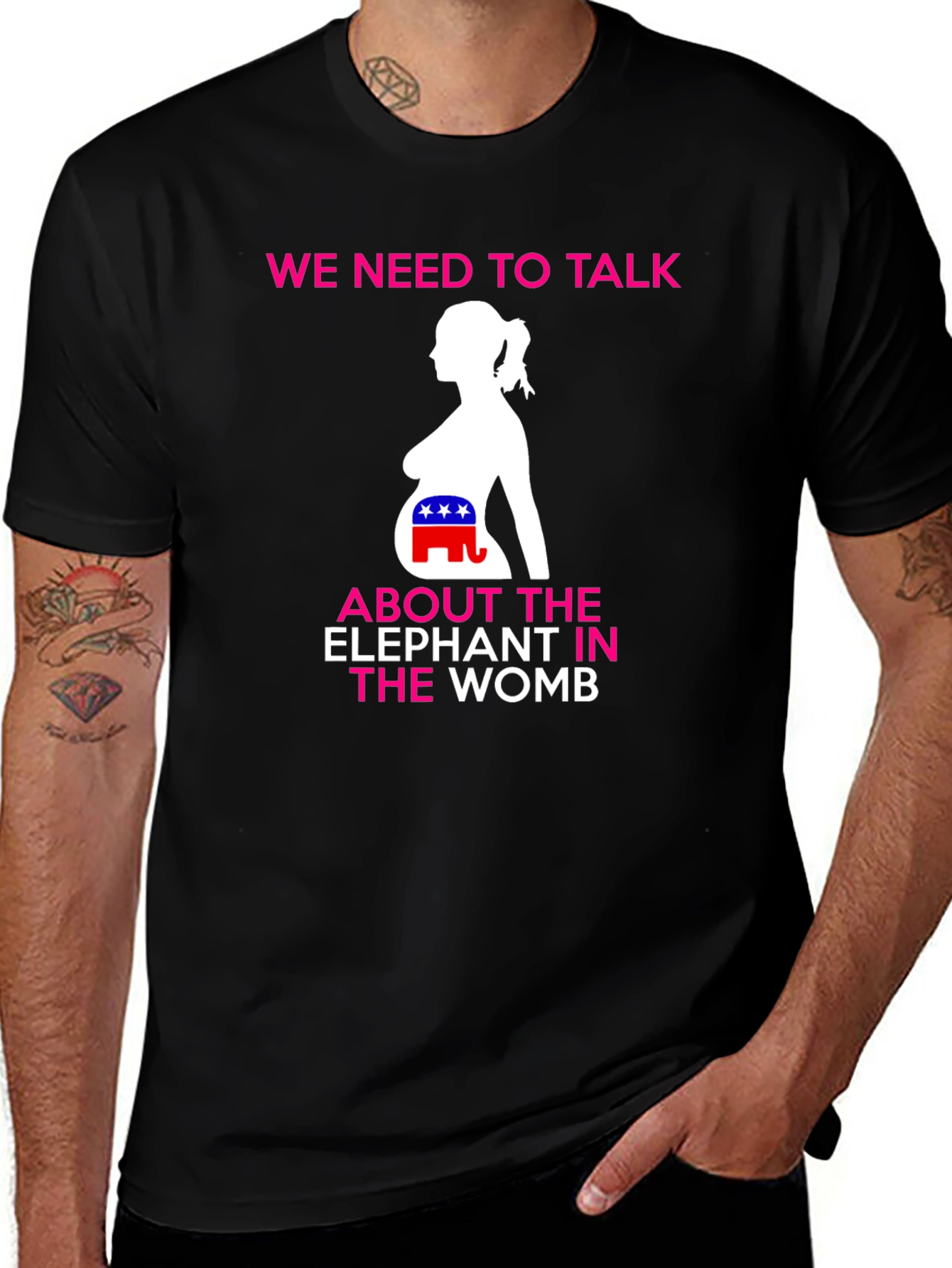 Variant 16 of Political Humor T-Shirt: Elephant in the Womb