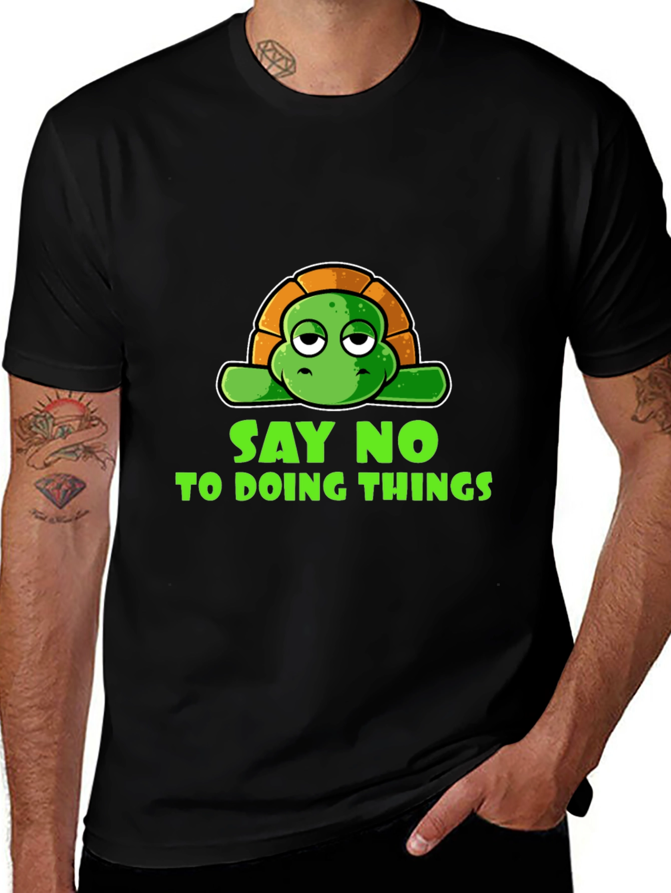 Variant 15 of Funny Turtle "Say No" Graphic T-Shirt