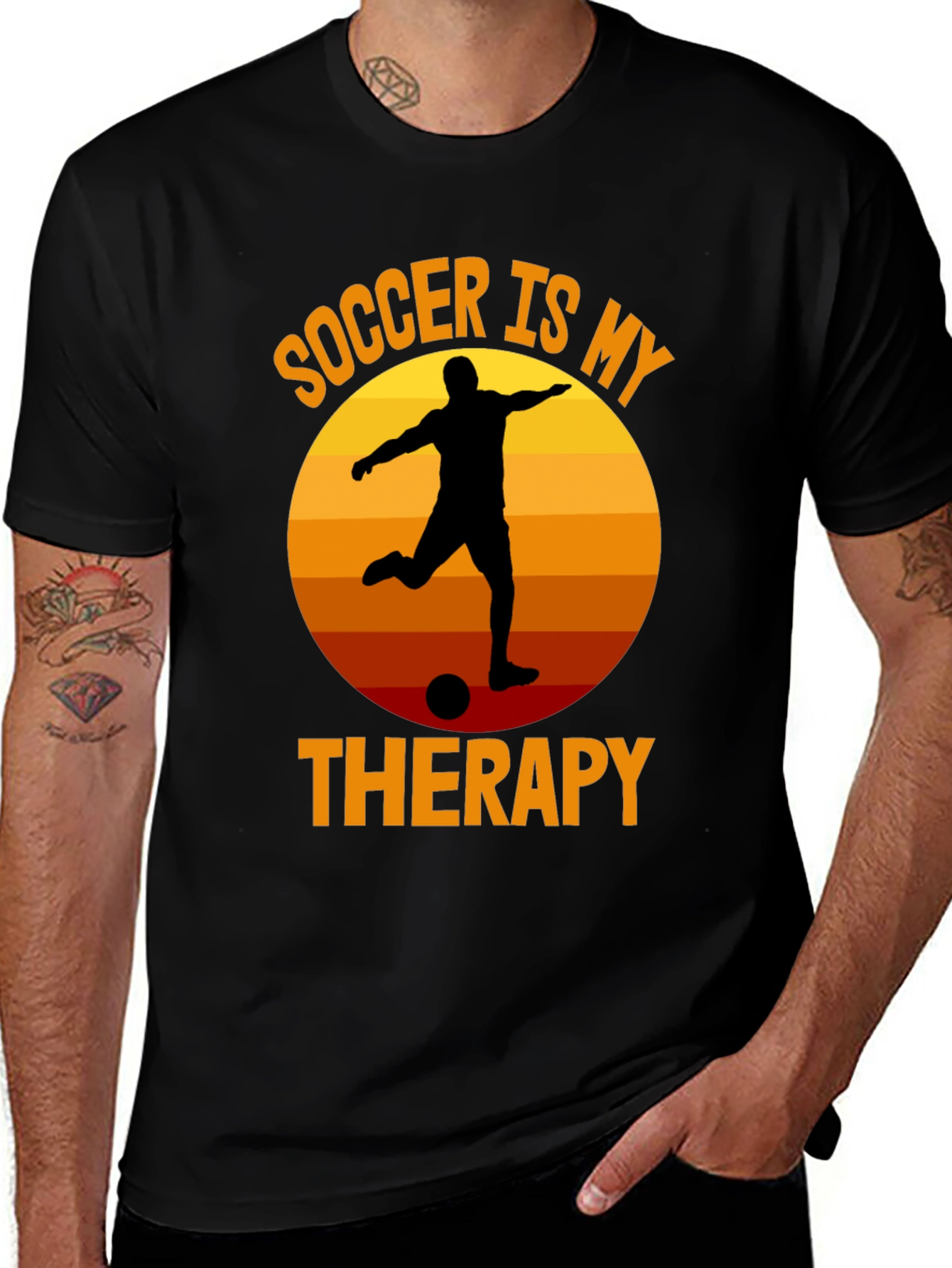 Variant 29 of Soccer Is My Therapy T-Shirt - Sporty Tee
