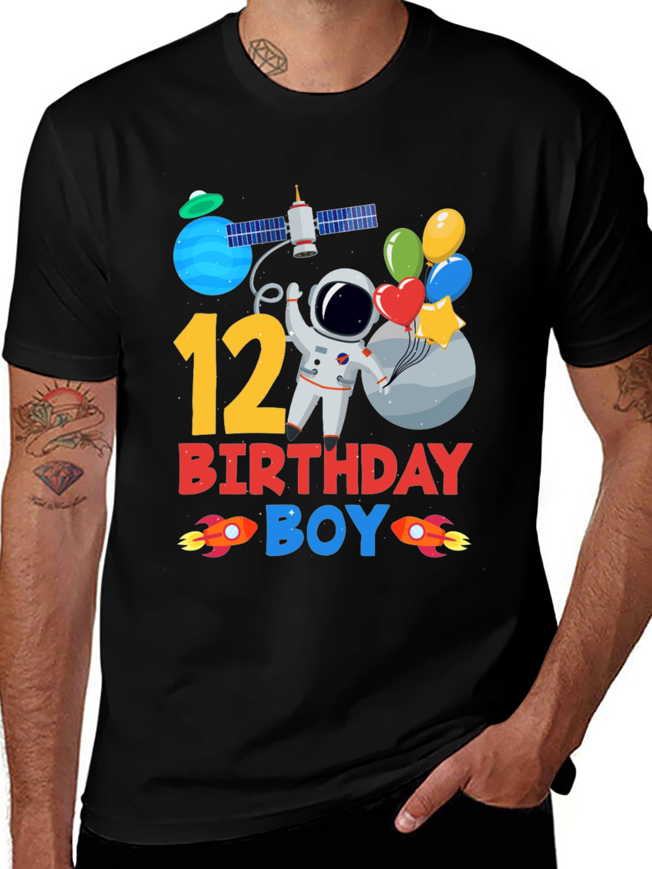 Variant 23 of 12th Birthday Boy Astronaut T-Shirt