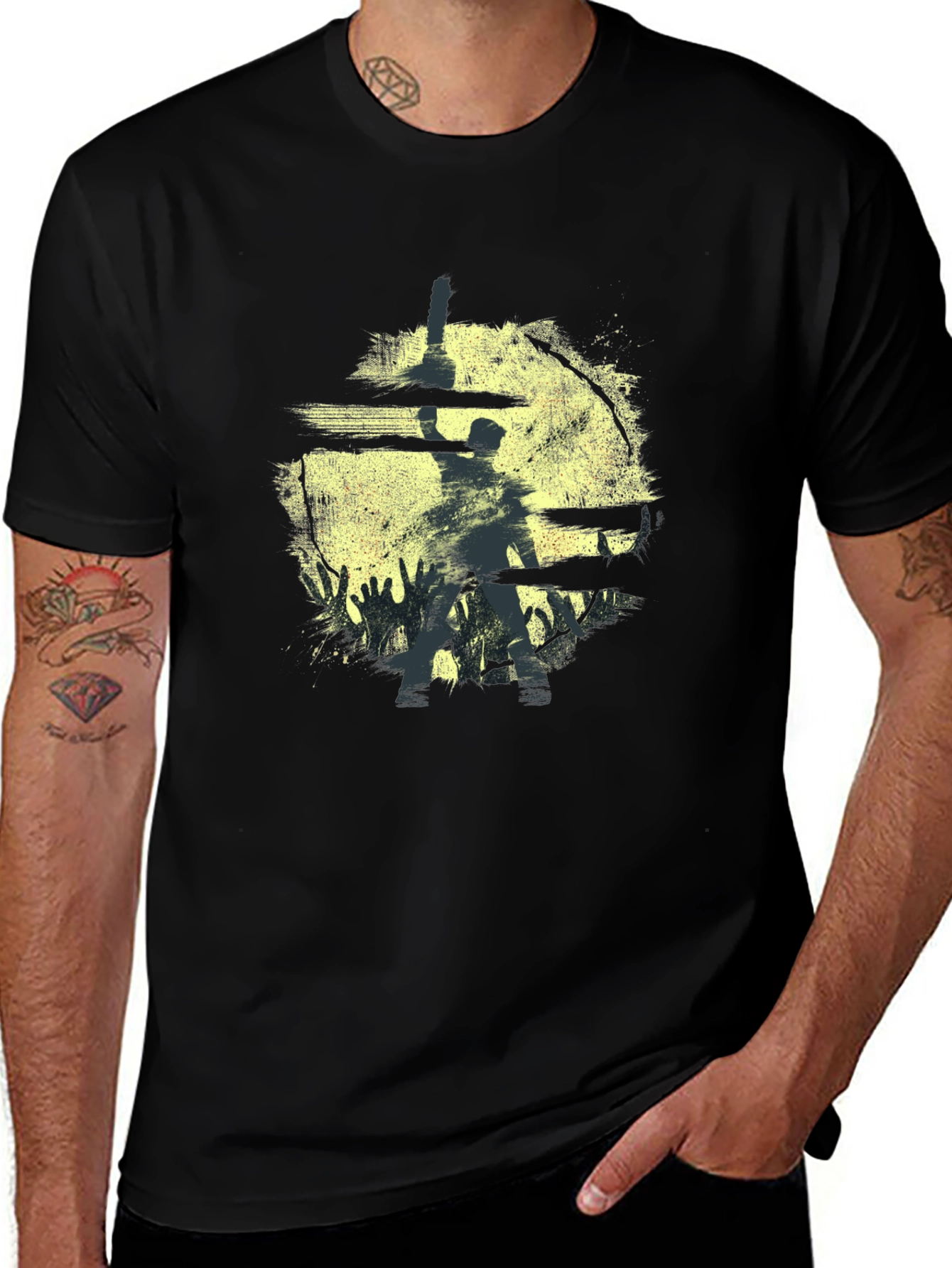 Variant 6 of Silhouette Horror Graphic Black T-Shirt