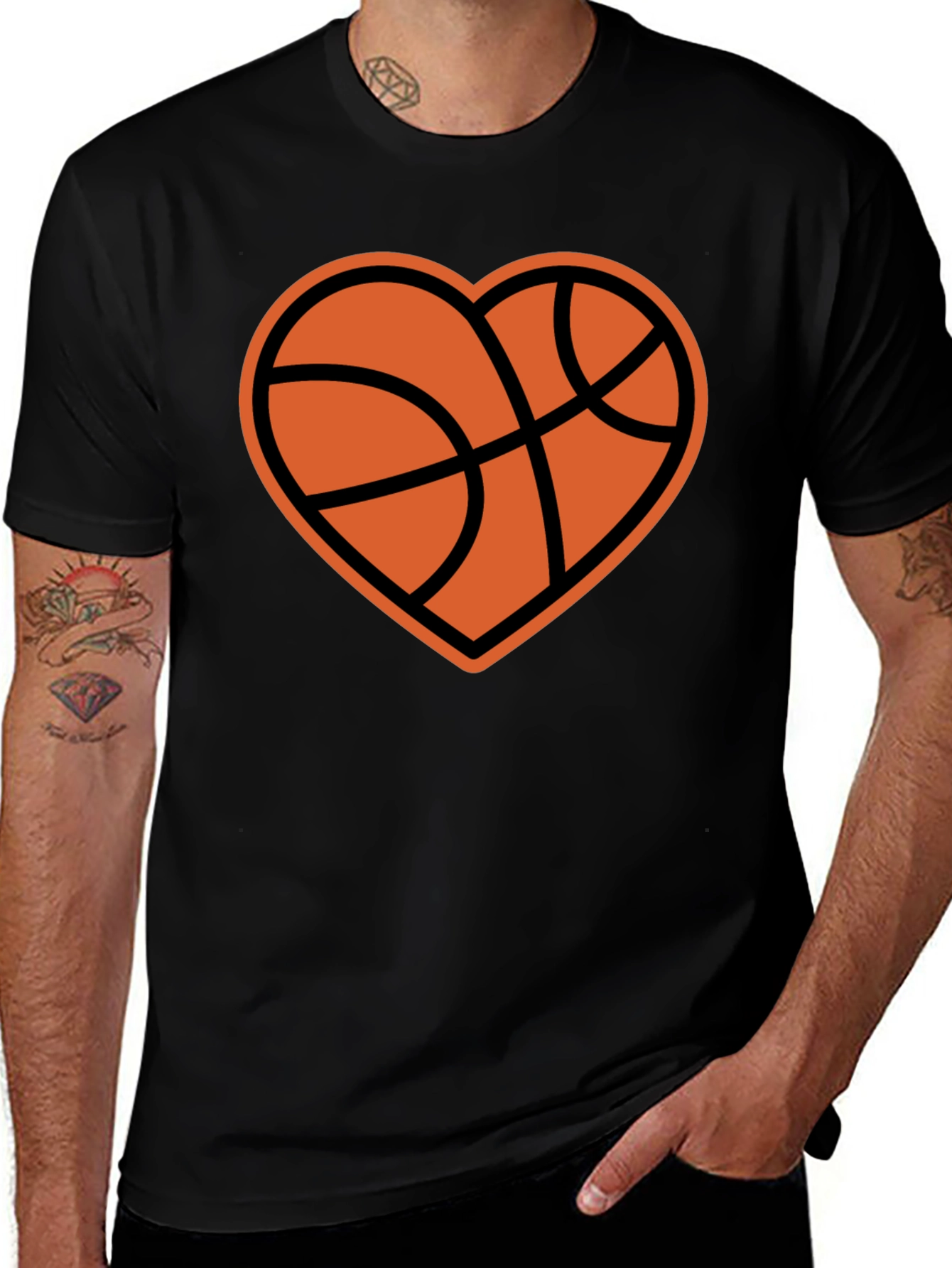 Variant 11 of Basketball Heart Graphic T-Shirt