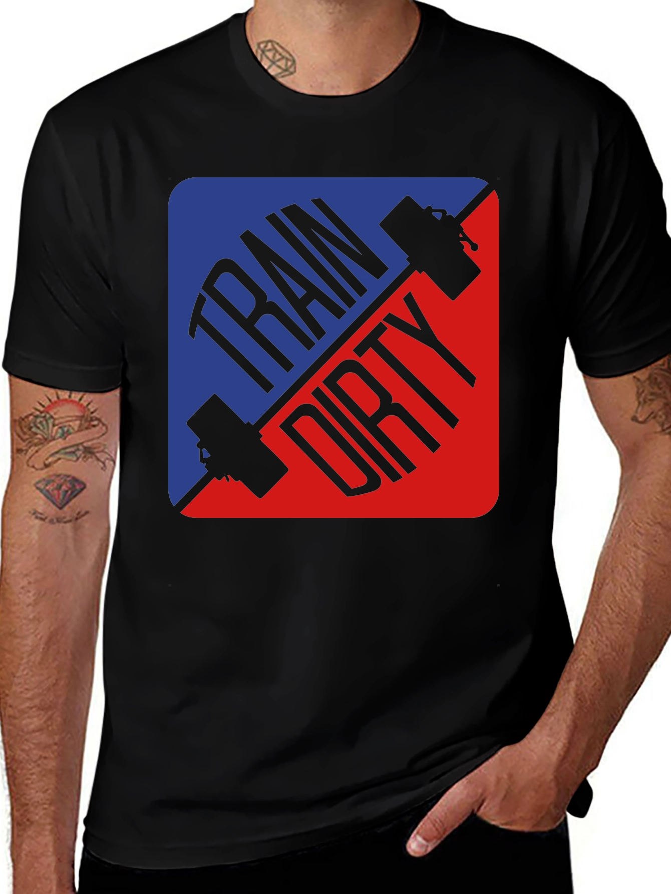 Variant 15 of Train Dirty Fitness T-Shirt - Gym Workout Tee