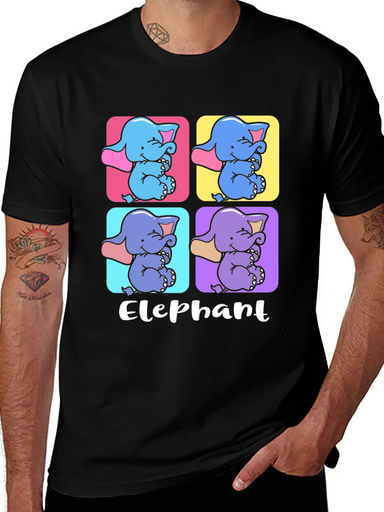 Variant 10 of Cute Elephant Pop Art T-Shirt