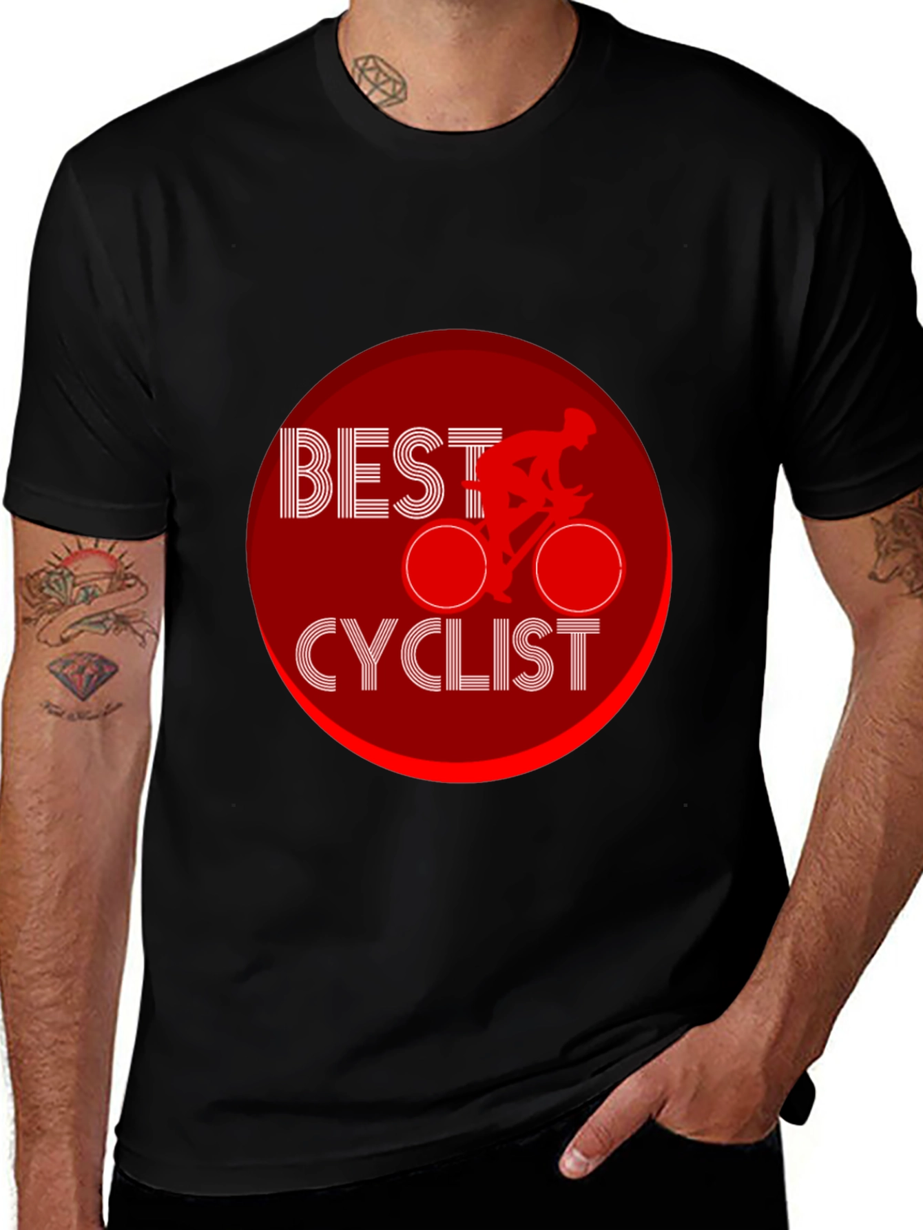 Variant 17 of Best Cyclist Graphic Black T-Shirt