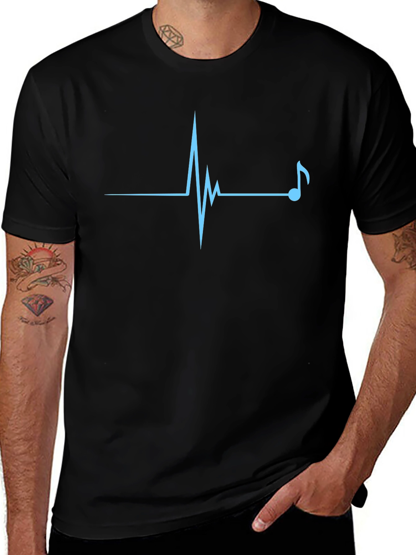 Music Lover's Heartbeat Tee - Stylish Rhythm T-Shirt