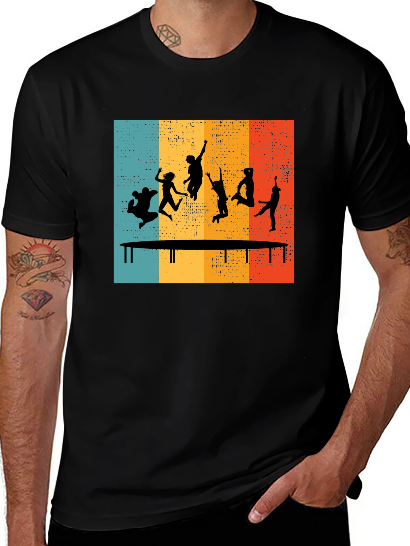 Variant 23 of Retro Trampoline Jumping T-Shirt