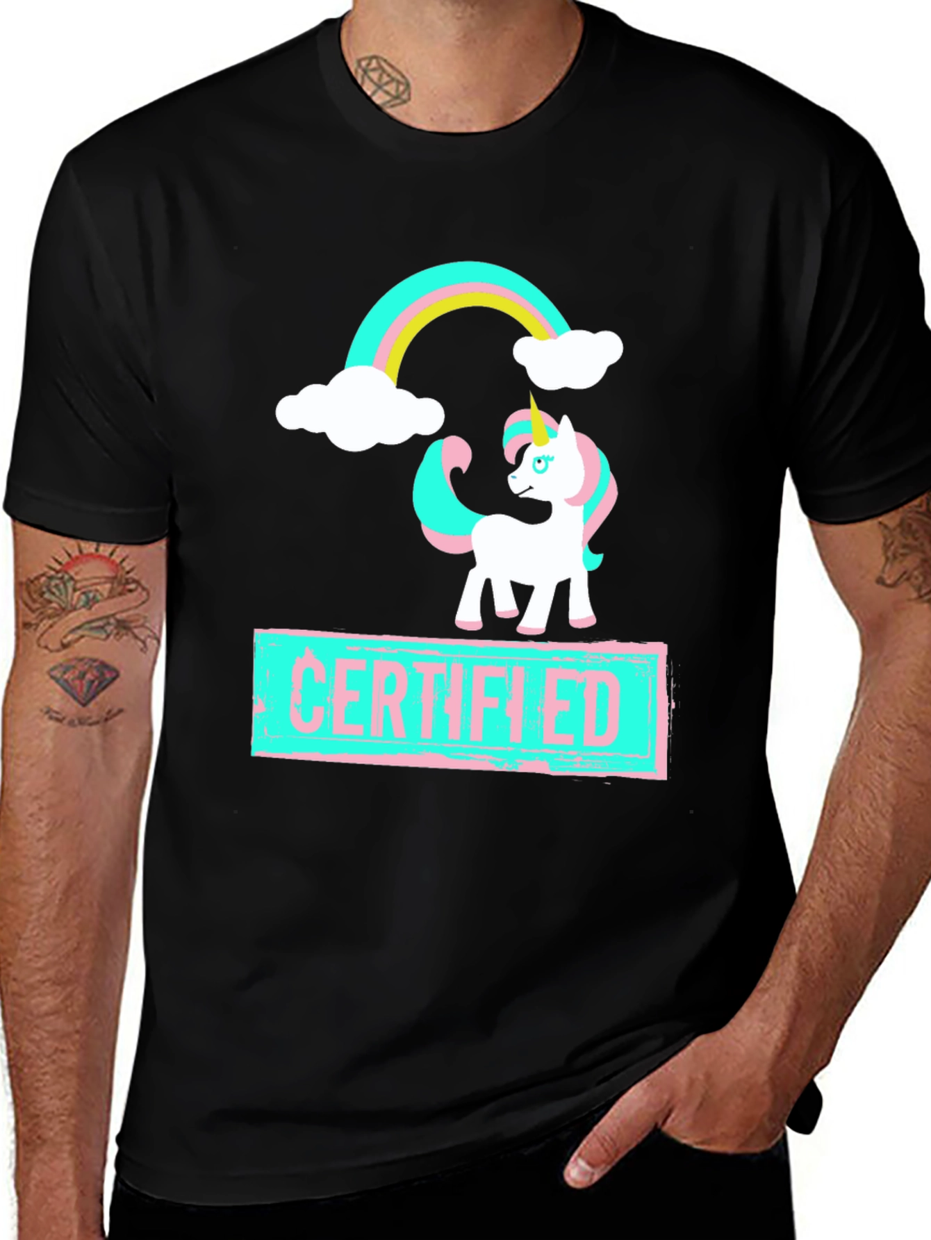 Variant 29 of Unicorn Certified T-Shirt Black Cotton
