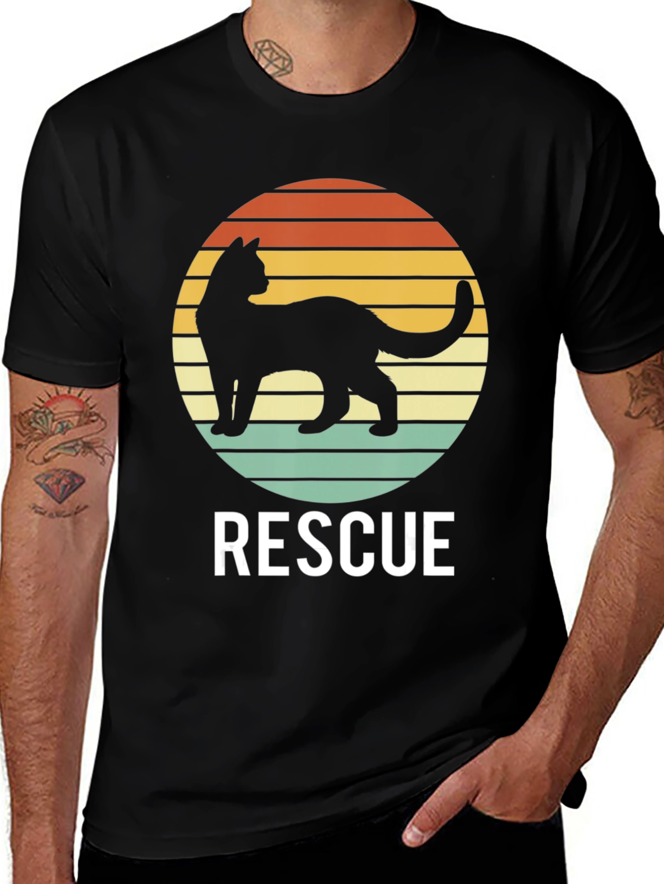 Variant 28 of Cat Rescue T-Shirt - Retro Style