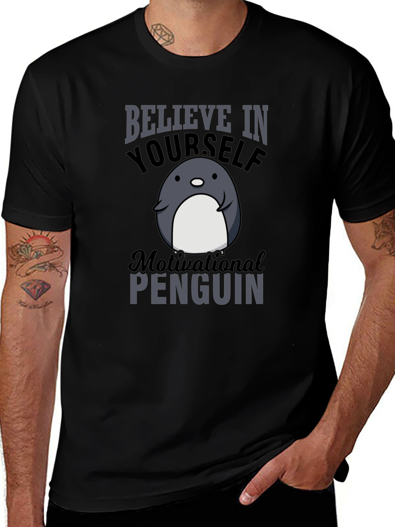 Variant 4 of Motivational Penguin Graphic T-Shirt