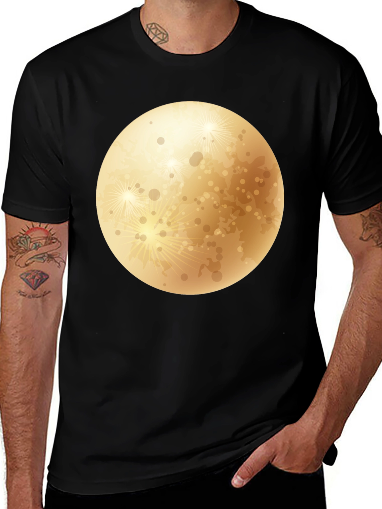 Variant 28 of Moon Graphic Tee - Unisex Black T-Shirt