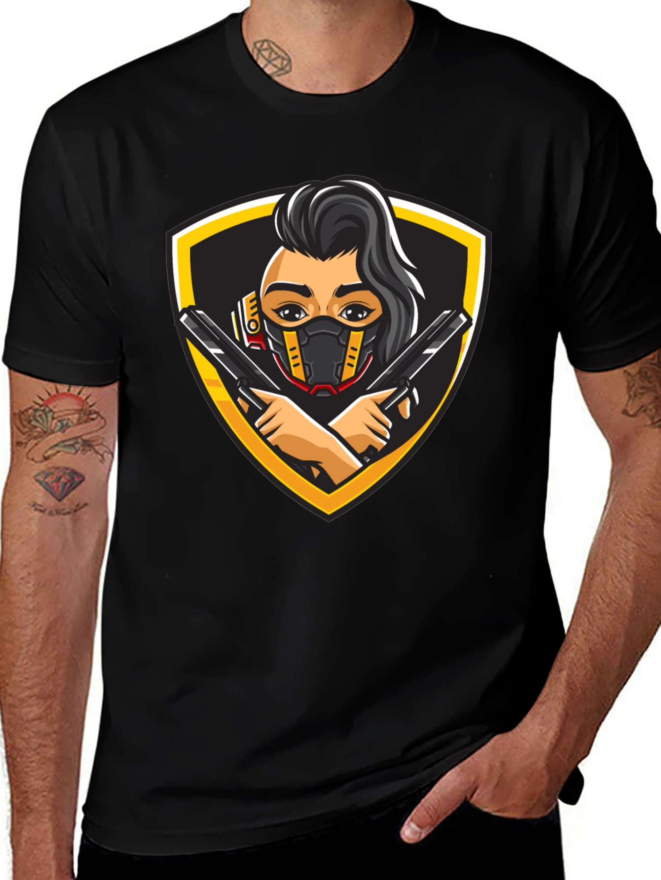 Variant 21 of Cyberpunk Warrior T-Shirt - Graphic Print