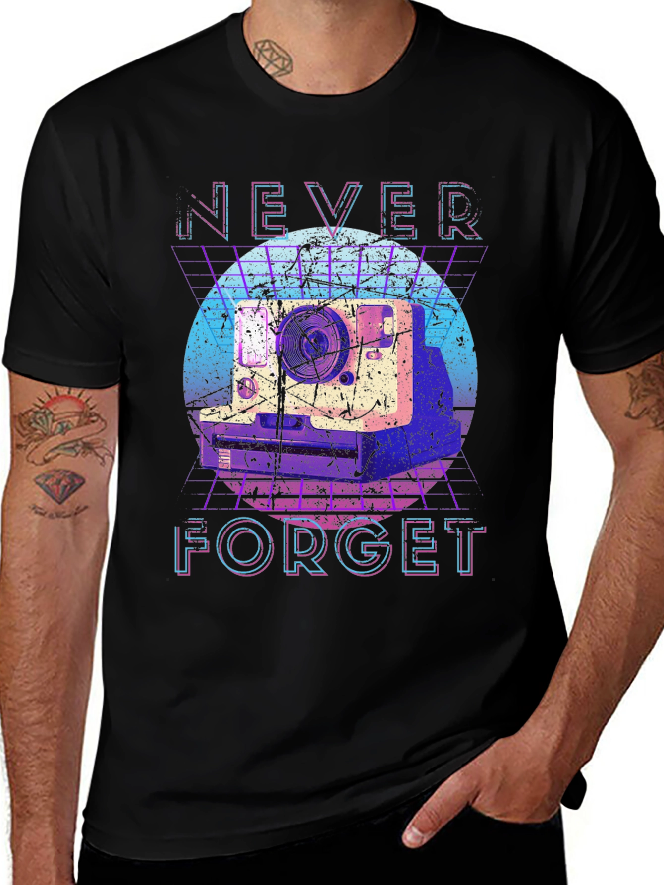Variant 25 of Retro Camera T-Shirt - Never Forget