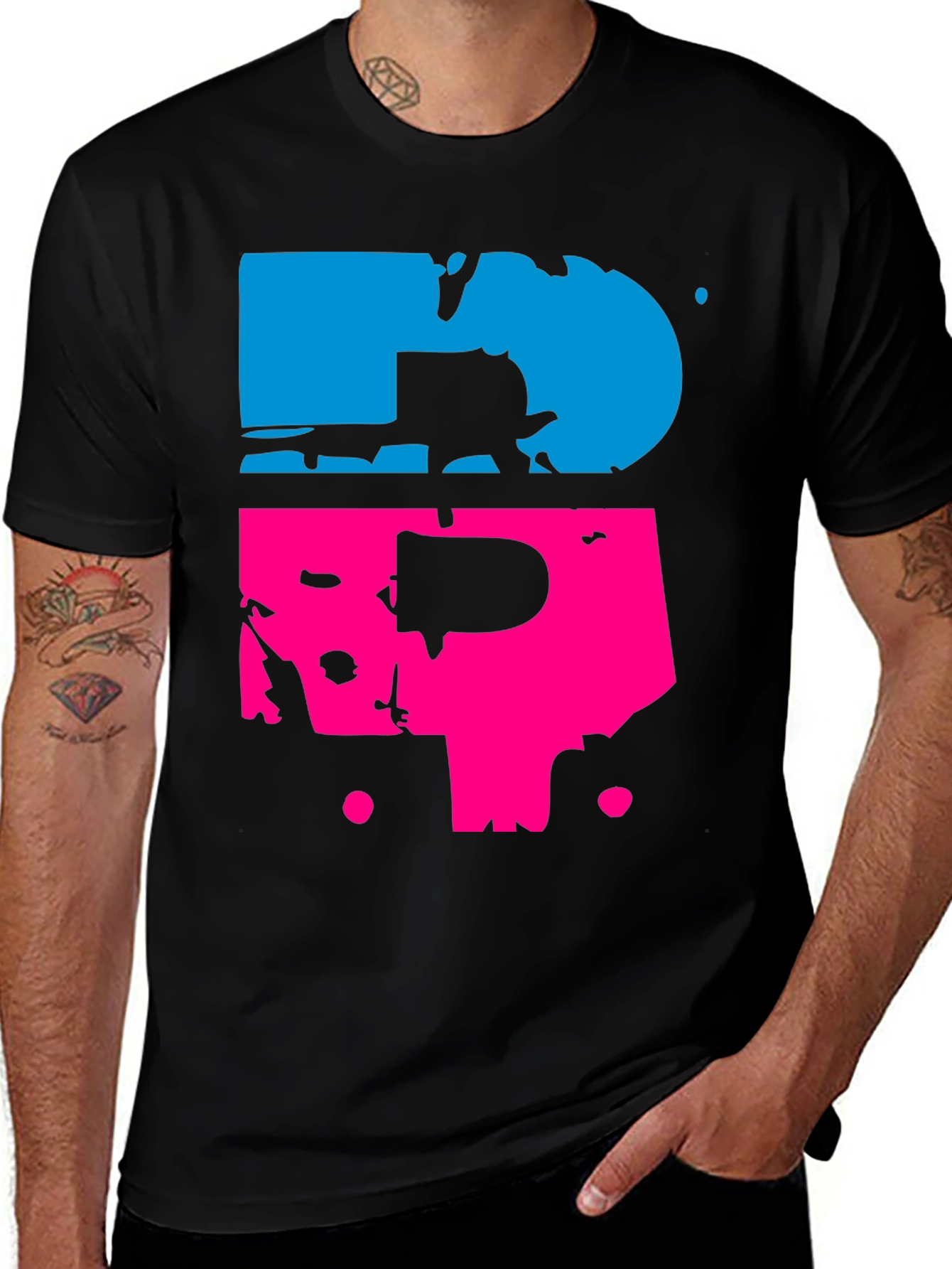 Variant 19 of Abstract Blue & Pink Graphic Tee
