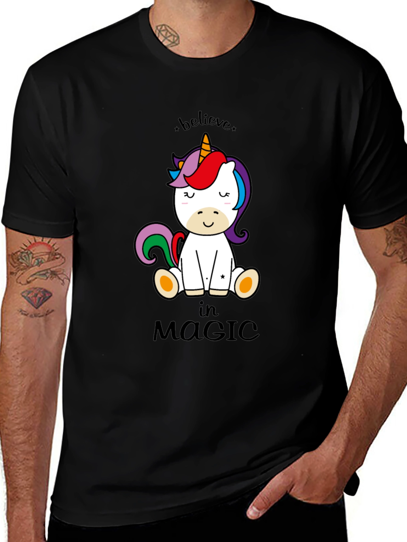 Variant 3 of Believe in Magic Unicorn Graphic T-Shirt