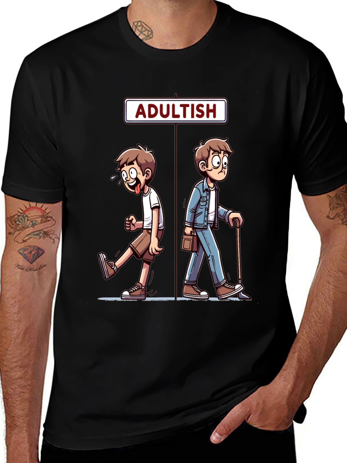 Variant 21 of Adultish Cartoon Graphic T-Shirt
