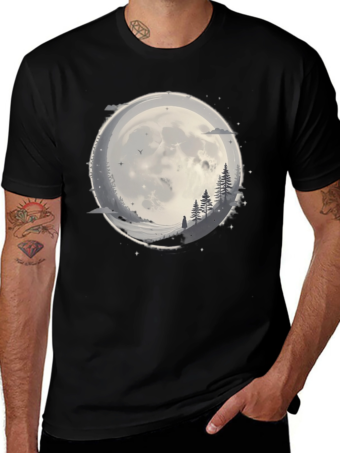 Variant 14 of Moonlight Silhouette Graphic Tee