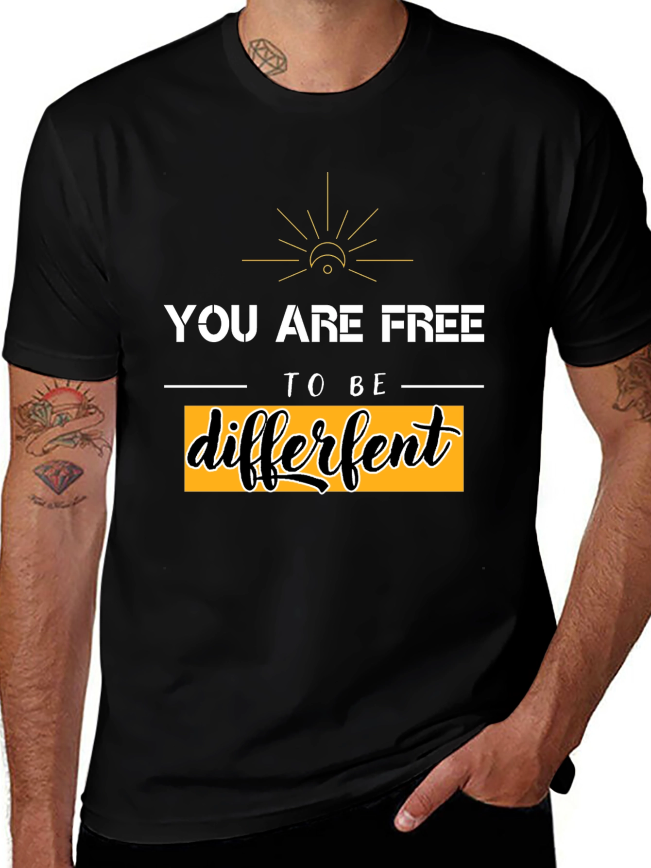 Variant 20 of Be Different Graphic Tee - Black Unisex T-Shirt