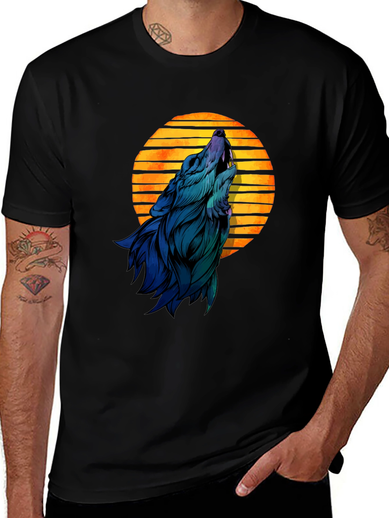 Variant 2 of Wolf Moon T-Shirt - Men's Graphic Tee