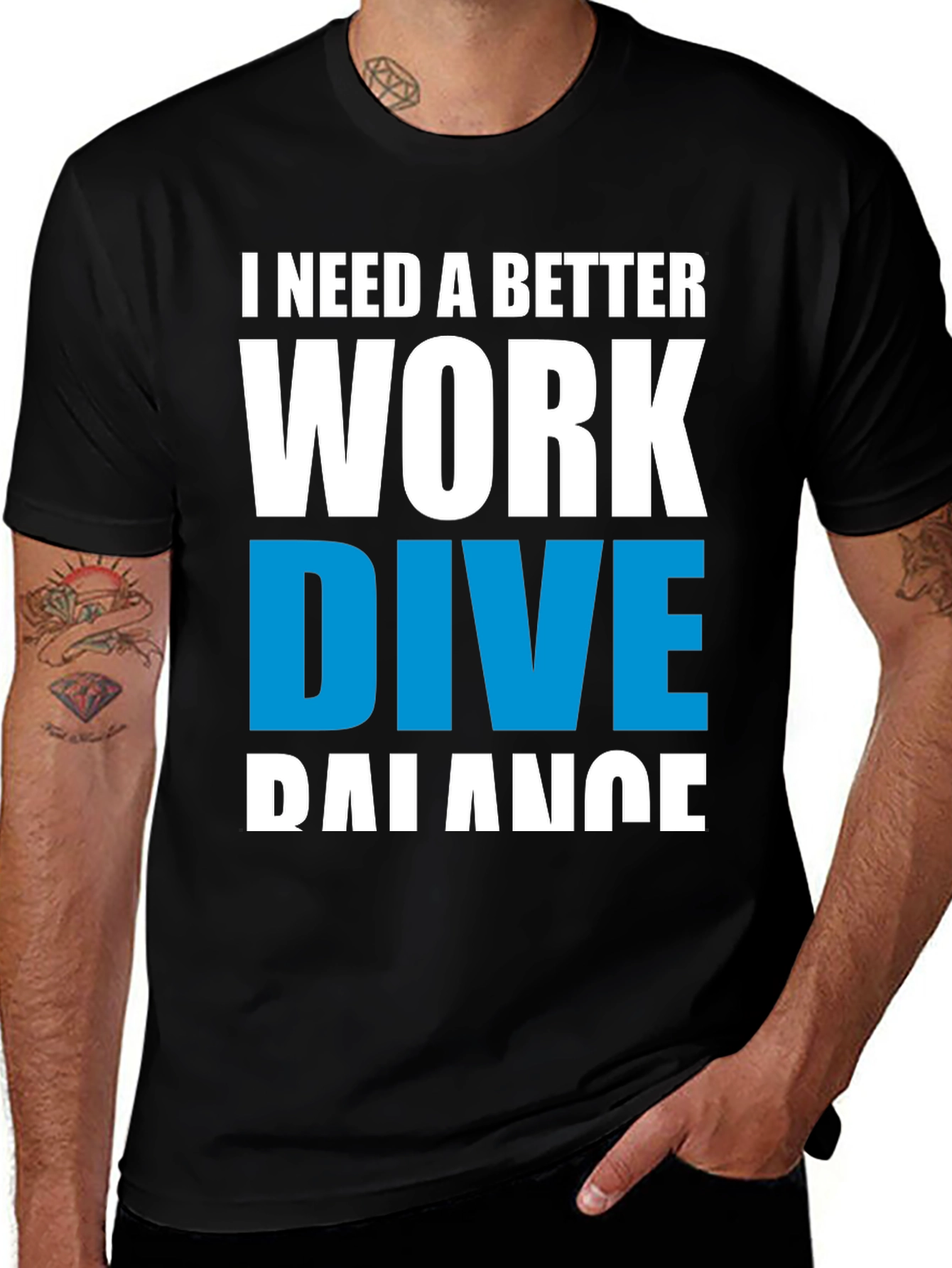 Variant 11 of Work Dive Balance Funny T-Shirt