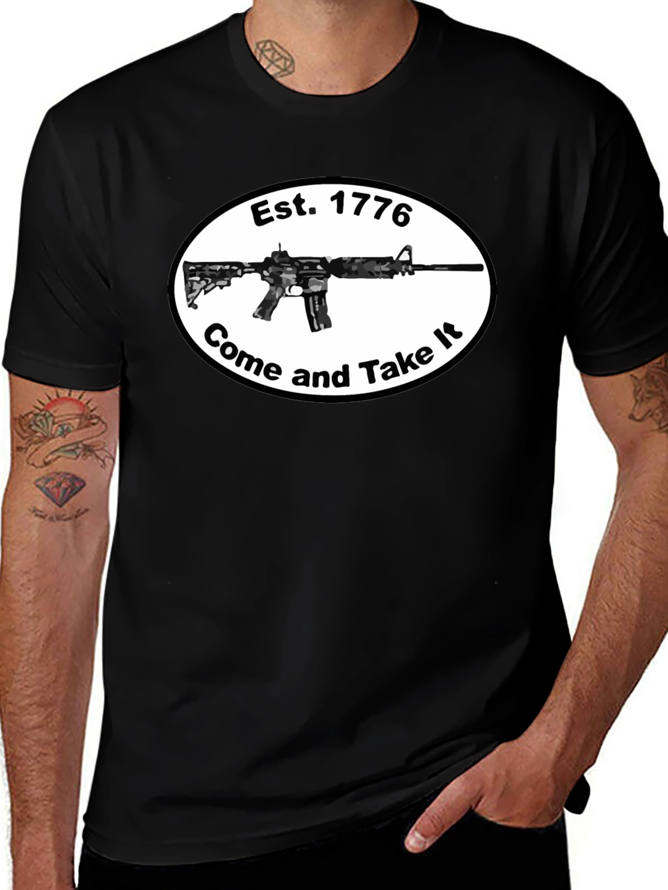 Variant 28 of Est. 1776 AR-15 'Come and Take It' Graphic T-Shirt