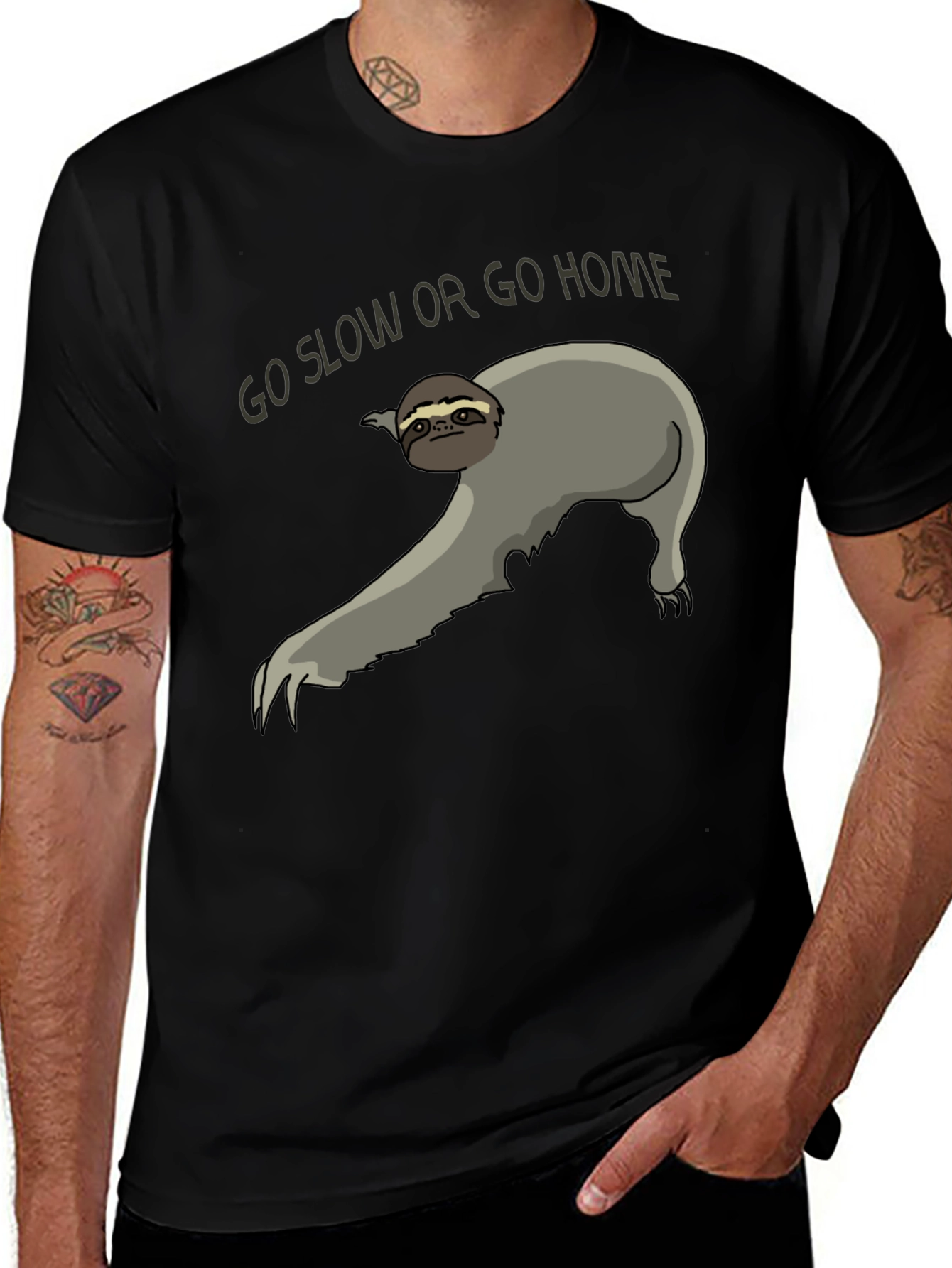 Variant 28 of Go Slow or Go Home Sloth Graphic Tee