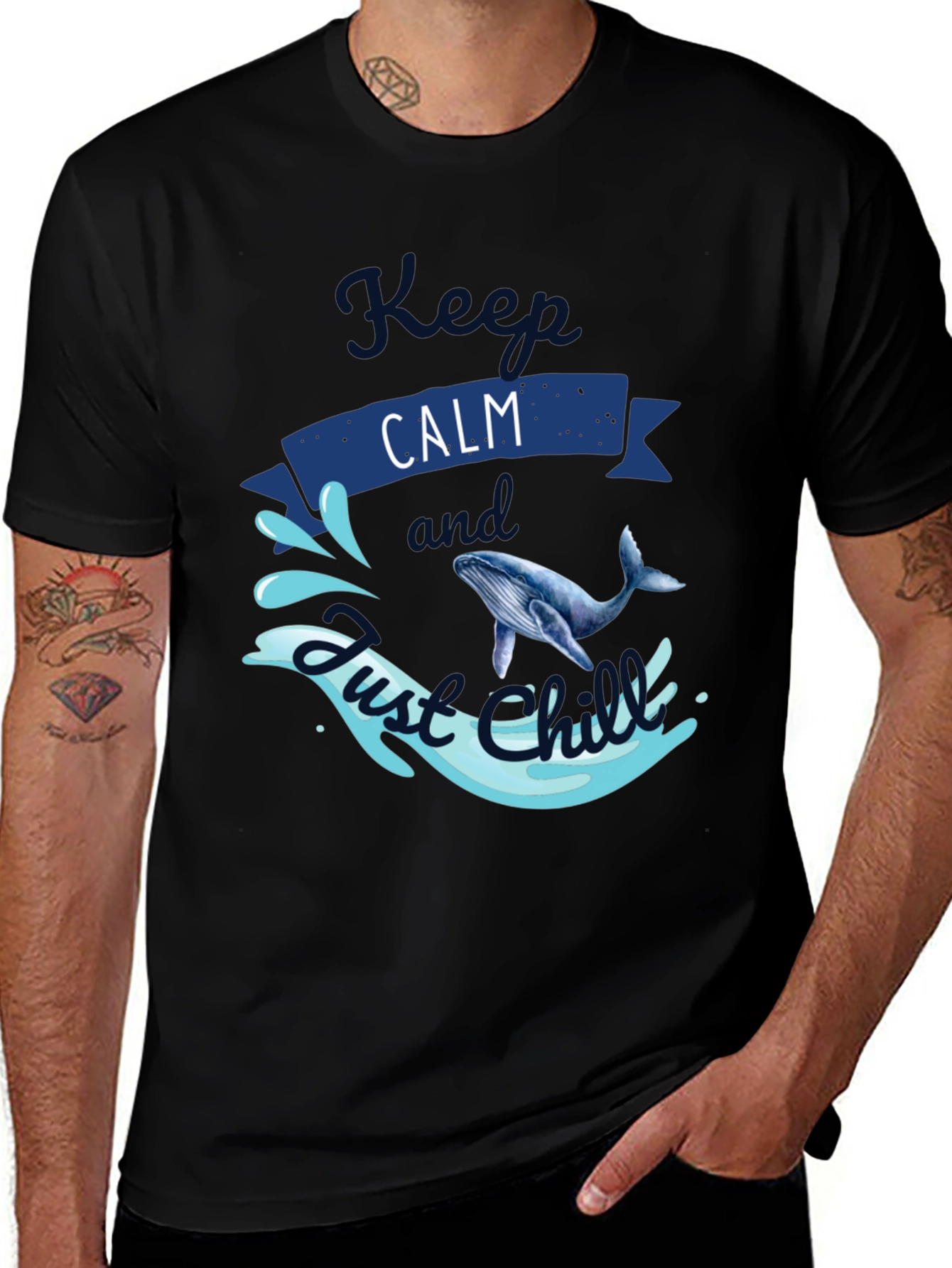 Variant 10 of Keep Calm Whale T-Shirt - Just Chill Tee