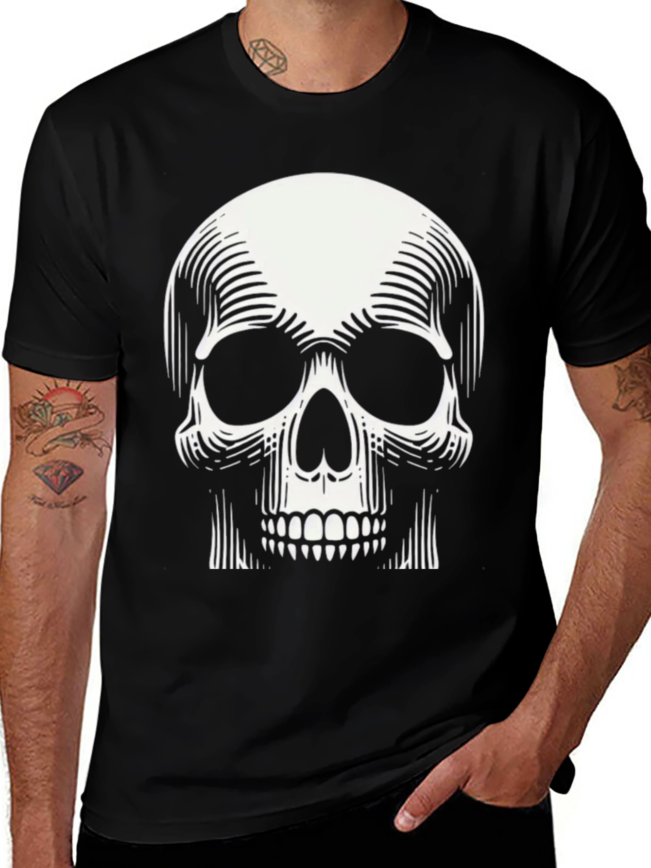 Variant 25 of Skull Graphic Print Tee - Modern Design