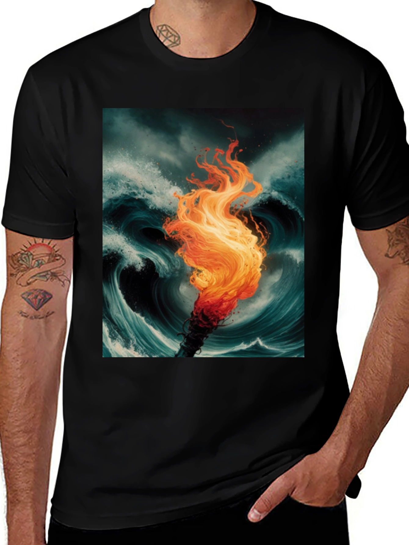 Variant 11 of Ocean Fire T-Shirt - Vivid Graphic Tee