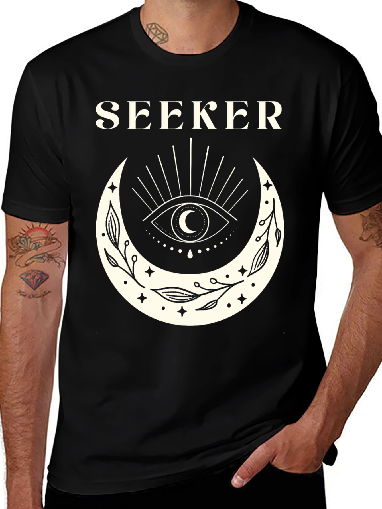 Variant 19 of Seeker Graphic Tee - Moon & Eye Design