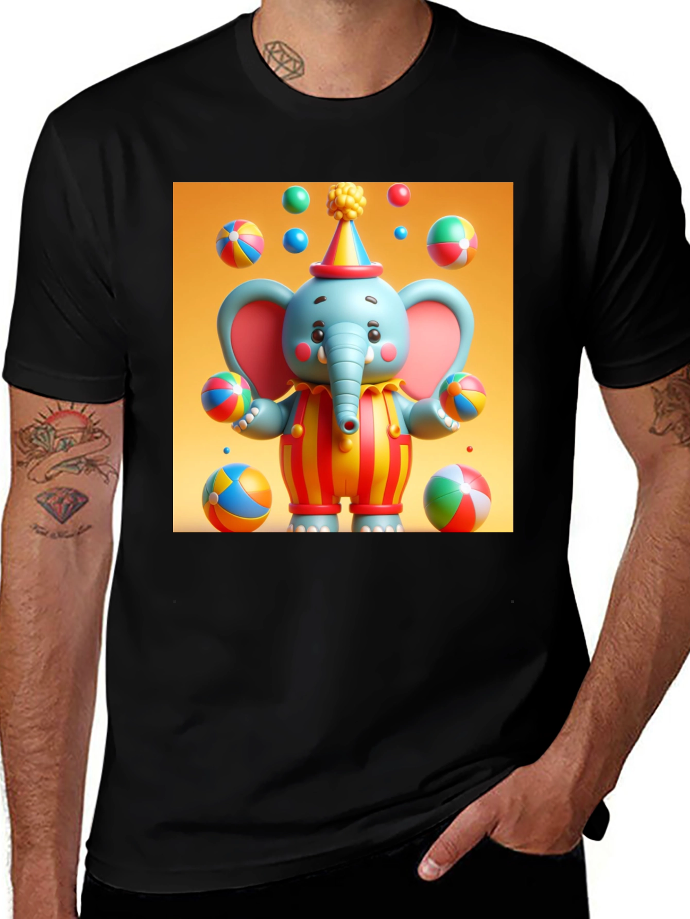 Variant 21 of Clown Elephant T-Shirt