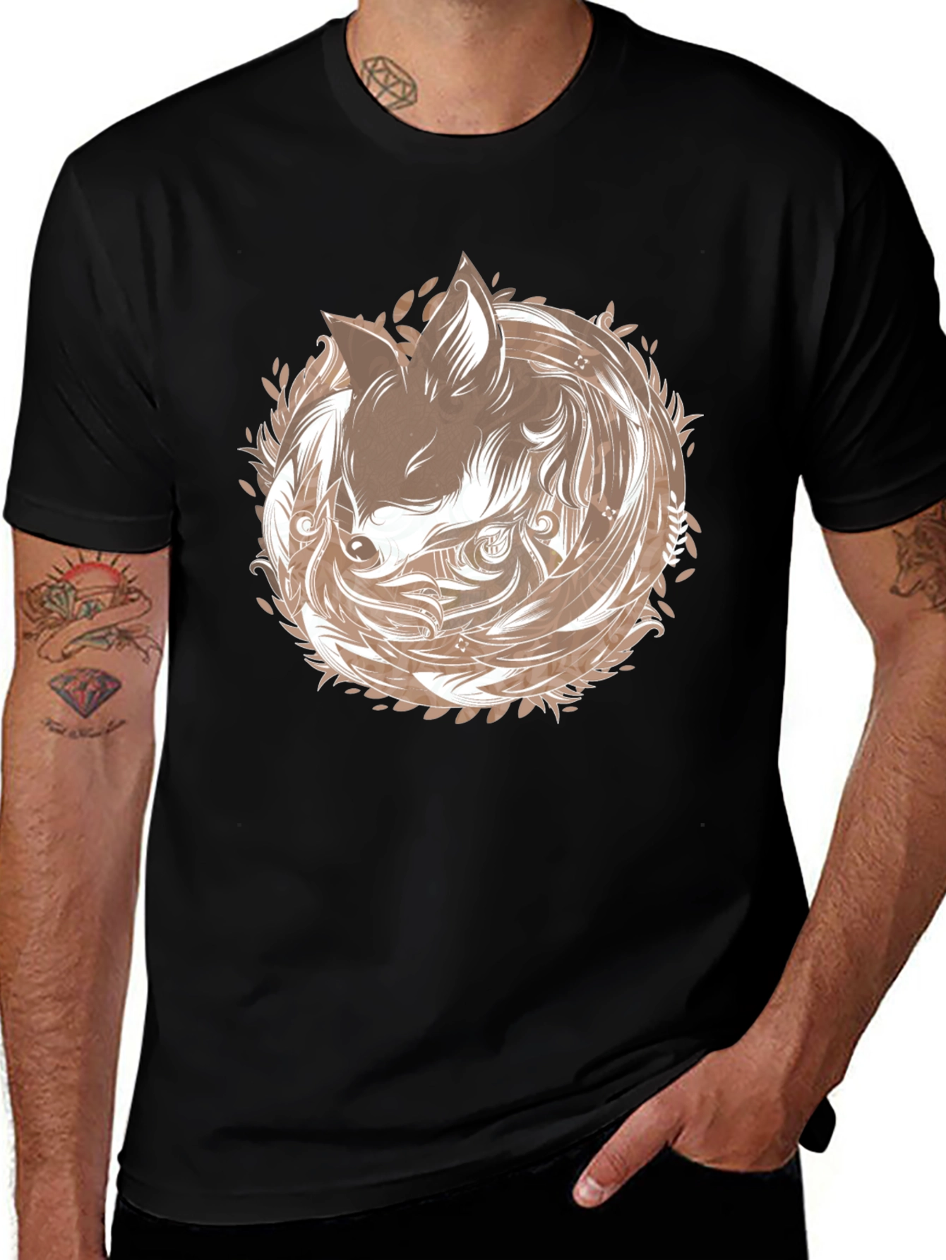 Variant 5 of Fox Circle Graphic T-Shirt - Stylish & Unique