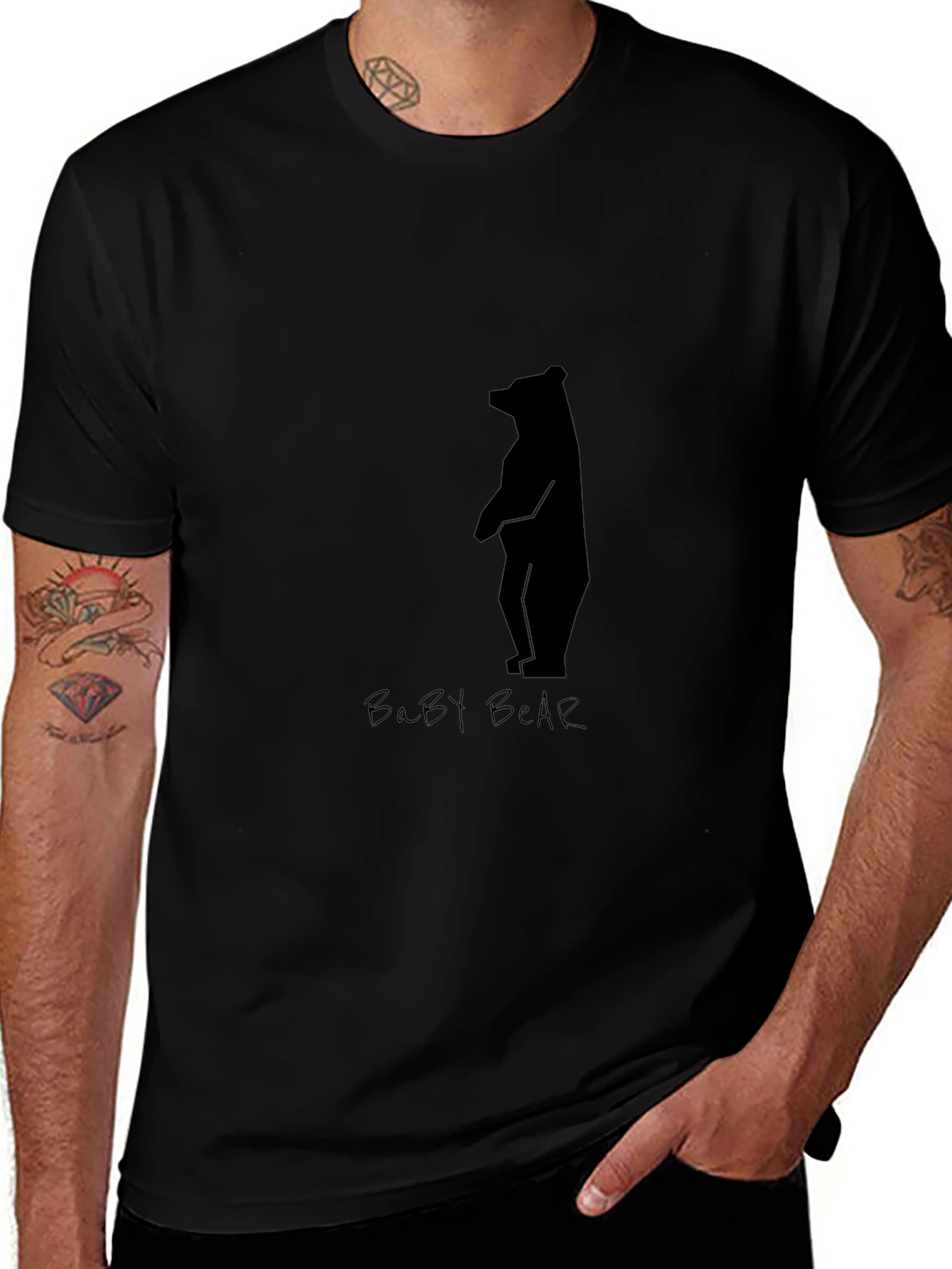 Variant 26 of Baby Bear Graphic Tee - Men's Black T-Shirt