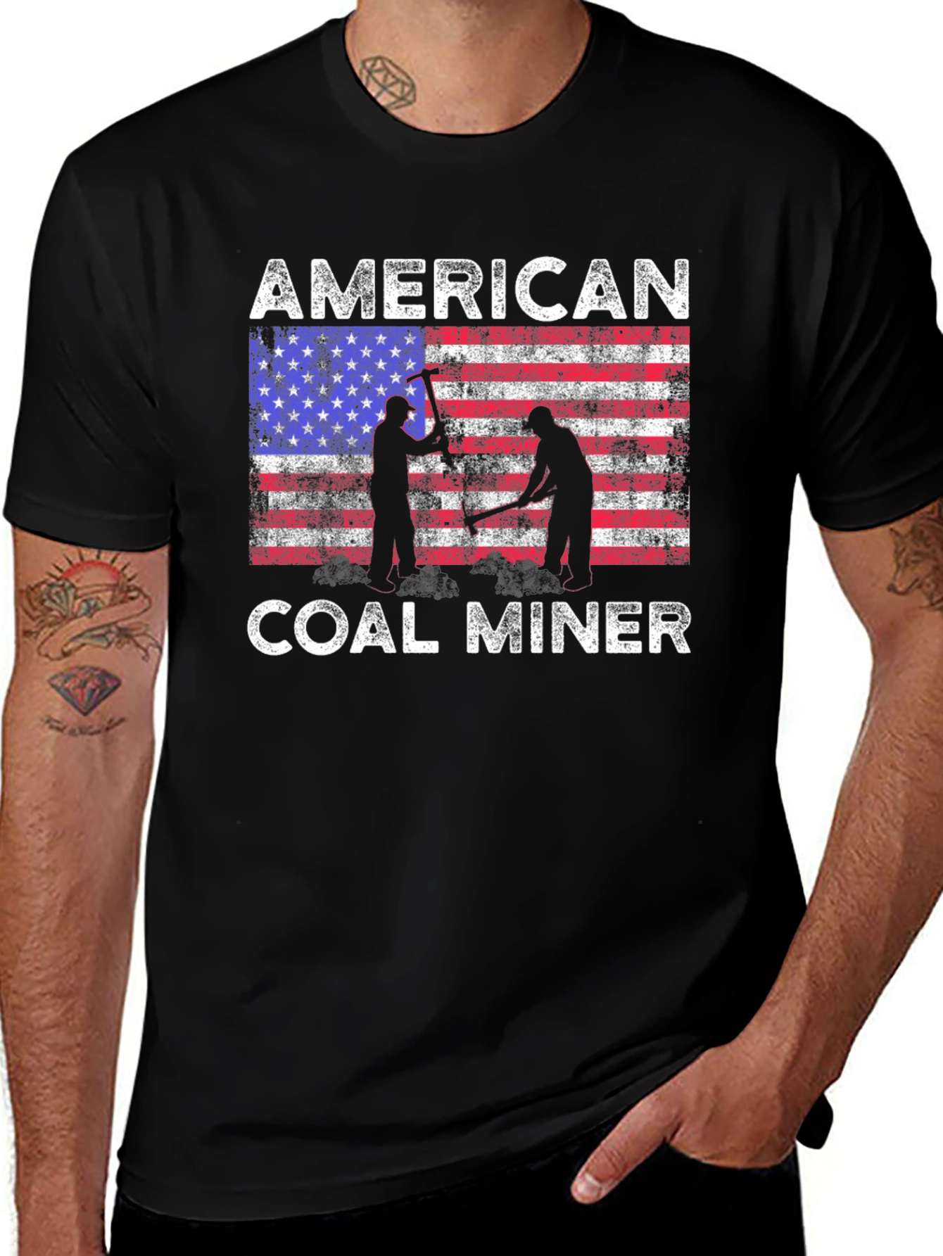 Variant 12 of American Coal Miner Patriotic T-Shirt