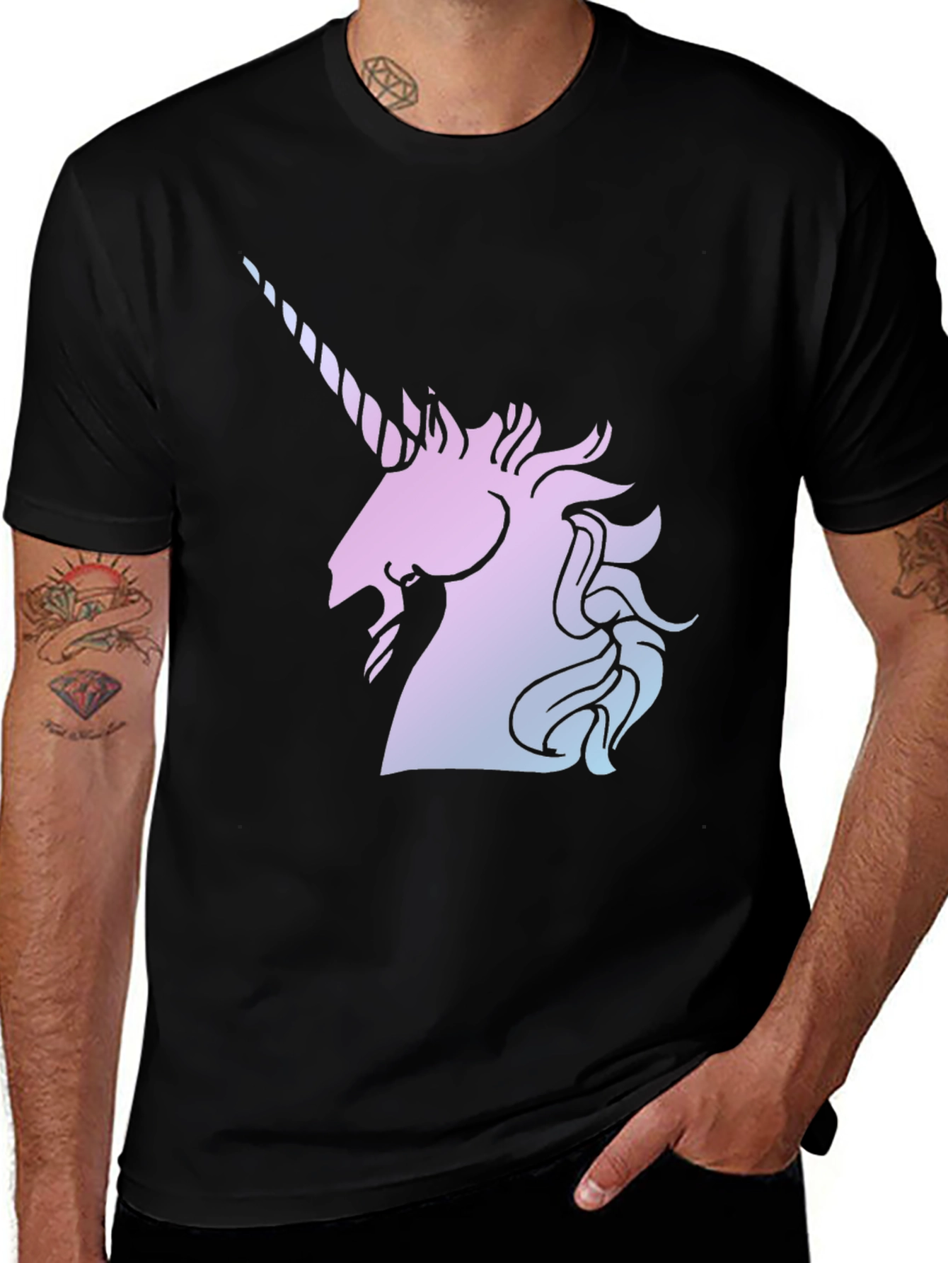 Variant 8 of Unicorn Graphic Black T-Shirt
